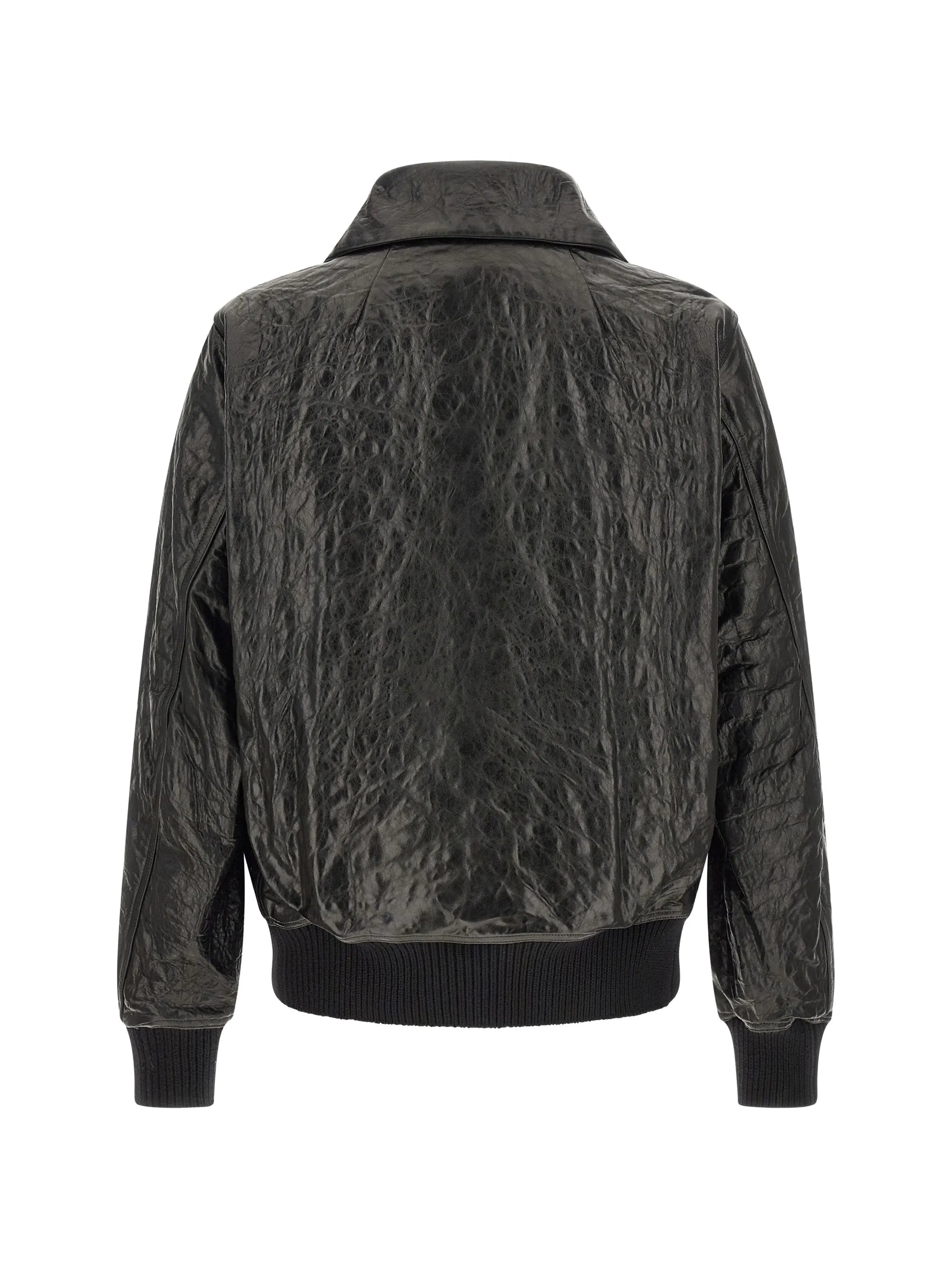 Rick Owens Rick Owens Dracuflight Leather Jacket, view 2