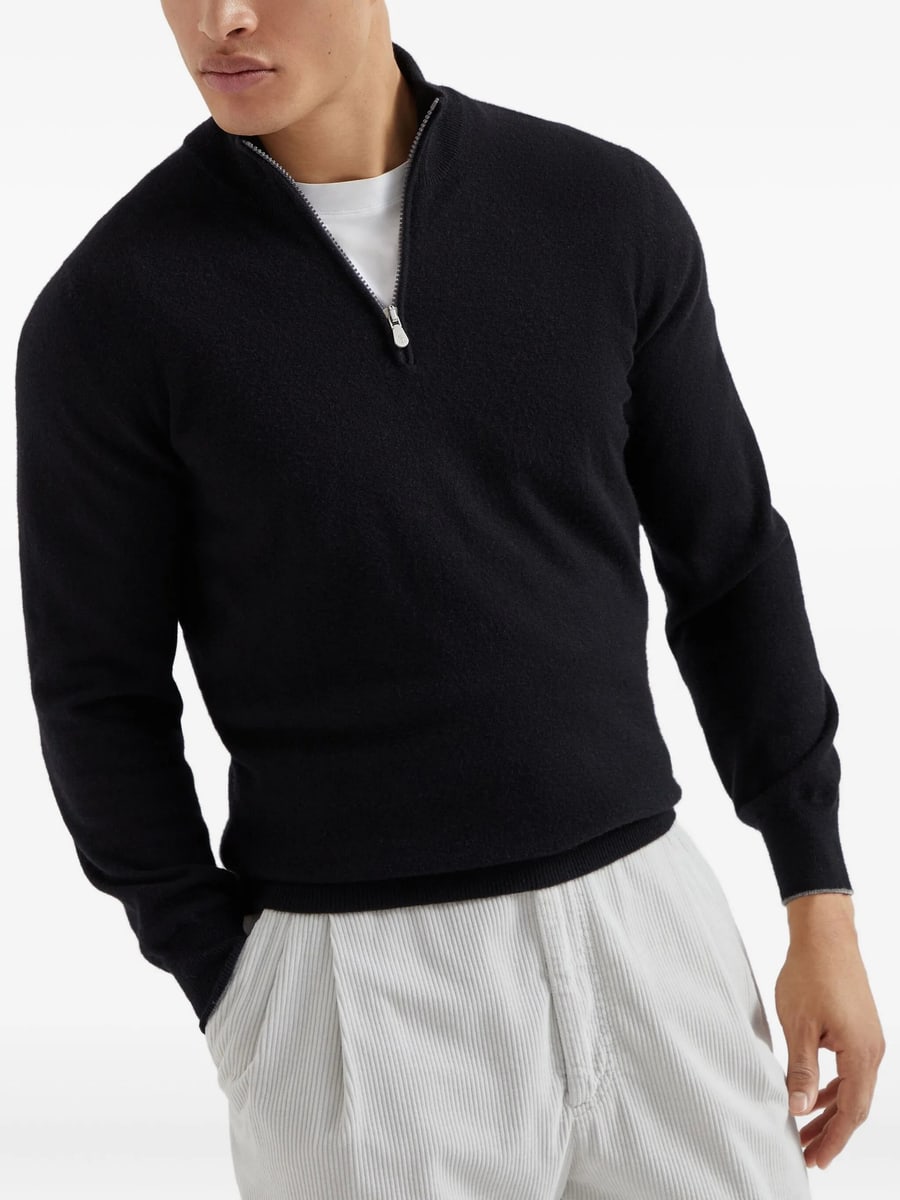 Brunello Cucinelli Brunello Cucinelli Cashmere Half-zip Sweater, view 6