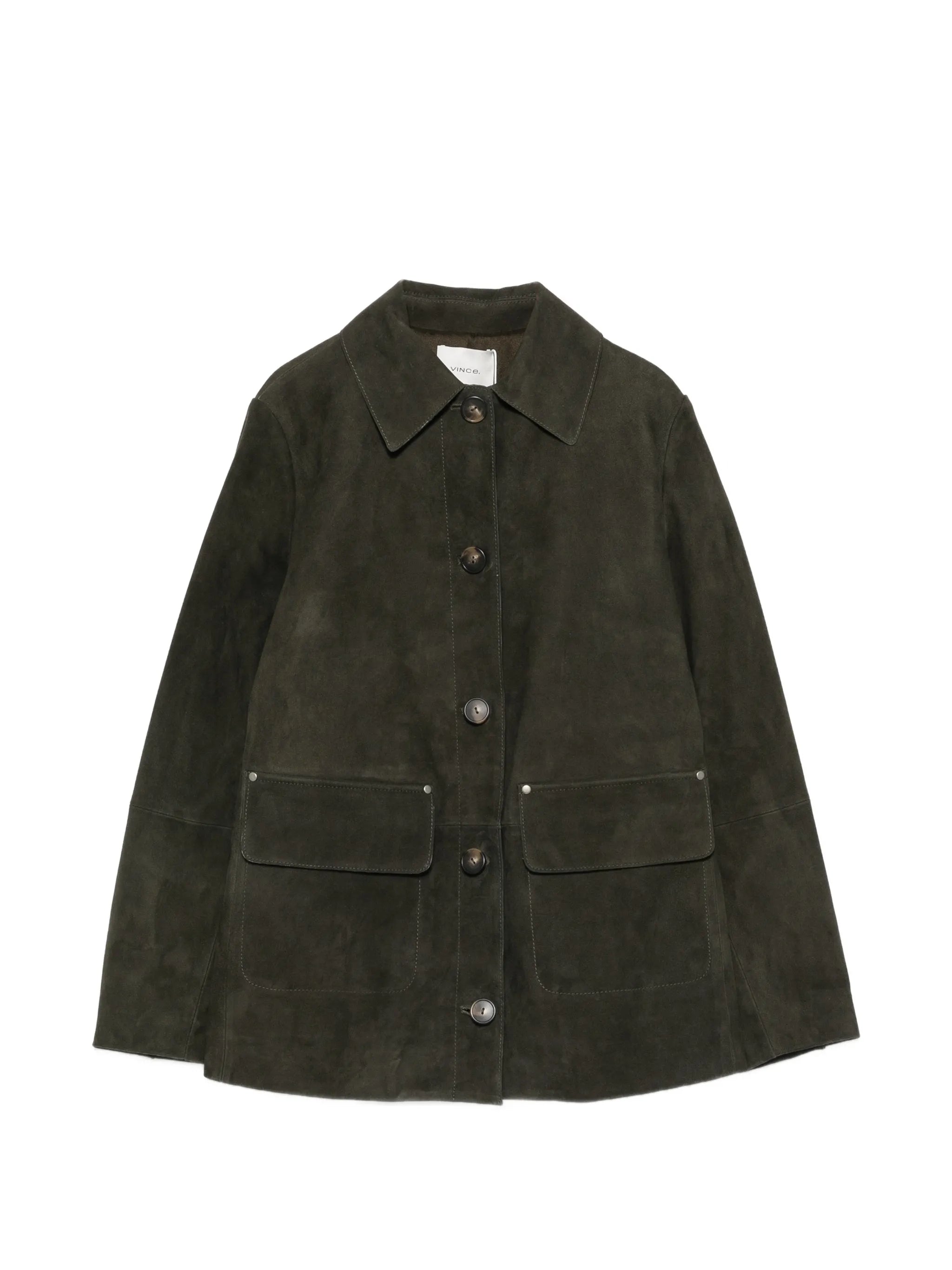 Vince Vince Button-up Suede Jacket