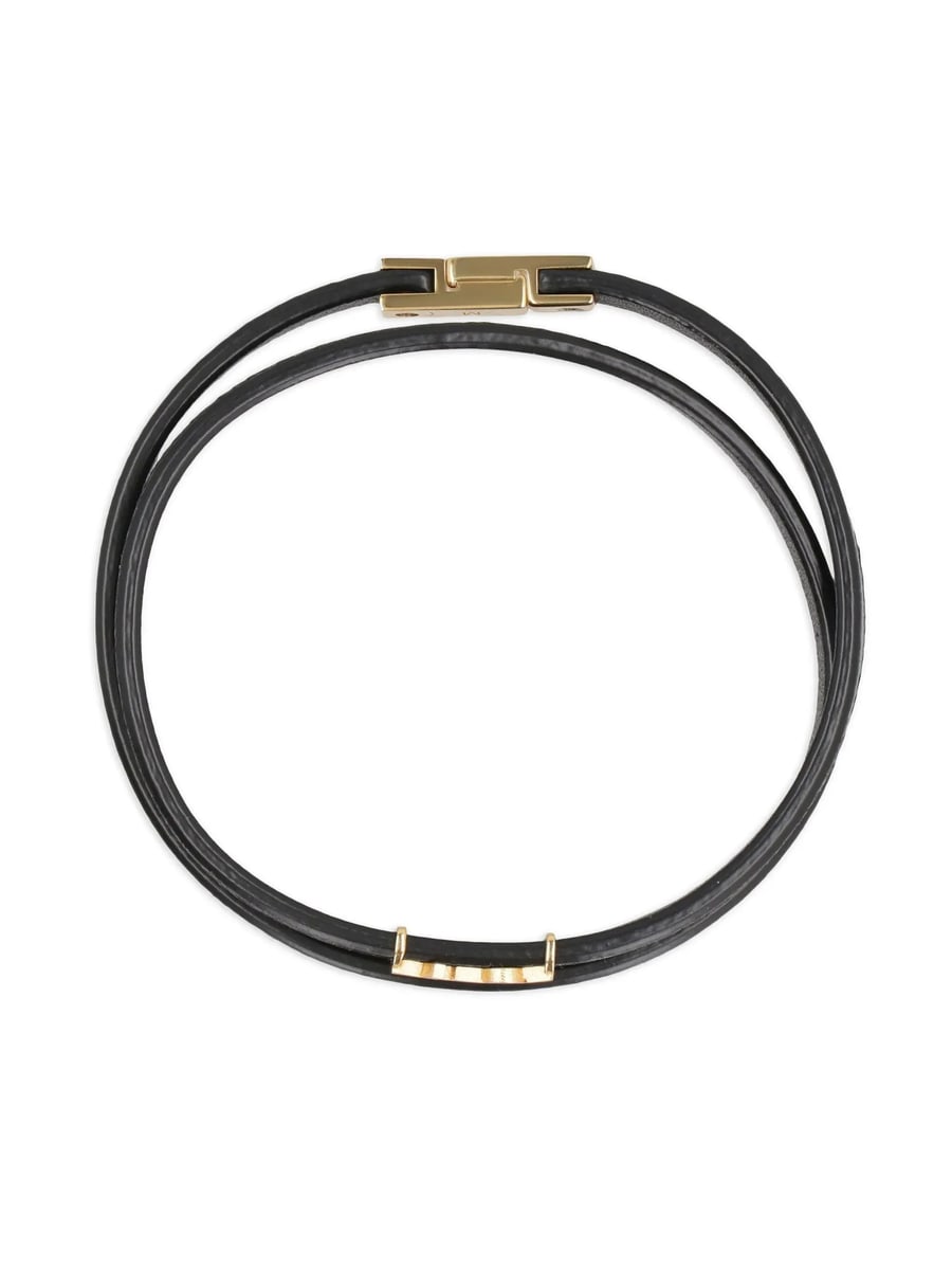 Saint Laurent Saint Laurent Double-wrap Leather Bracelet, view 3