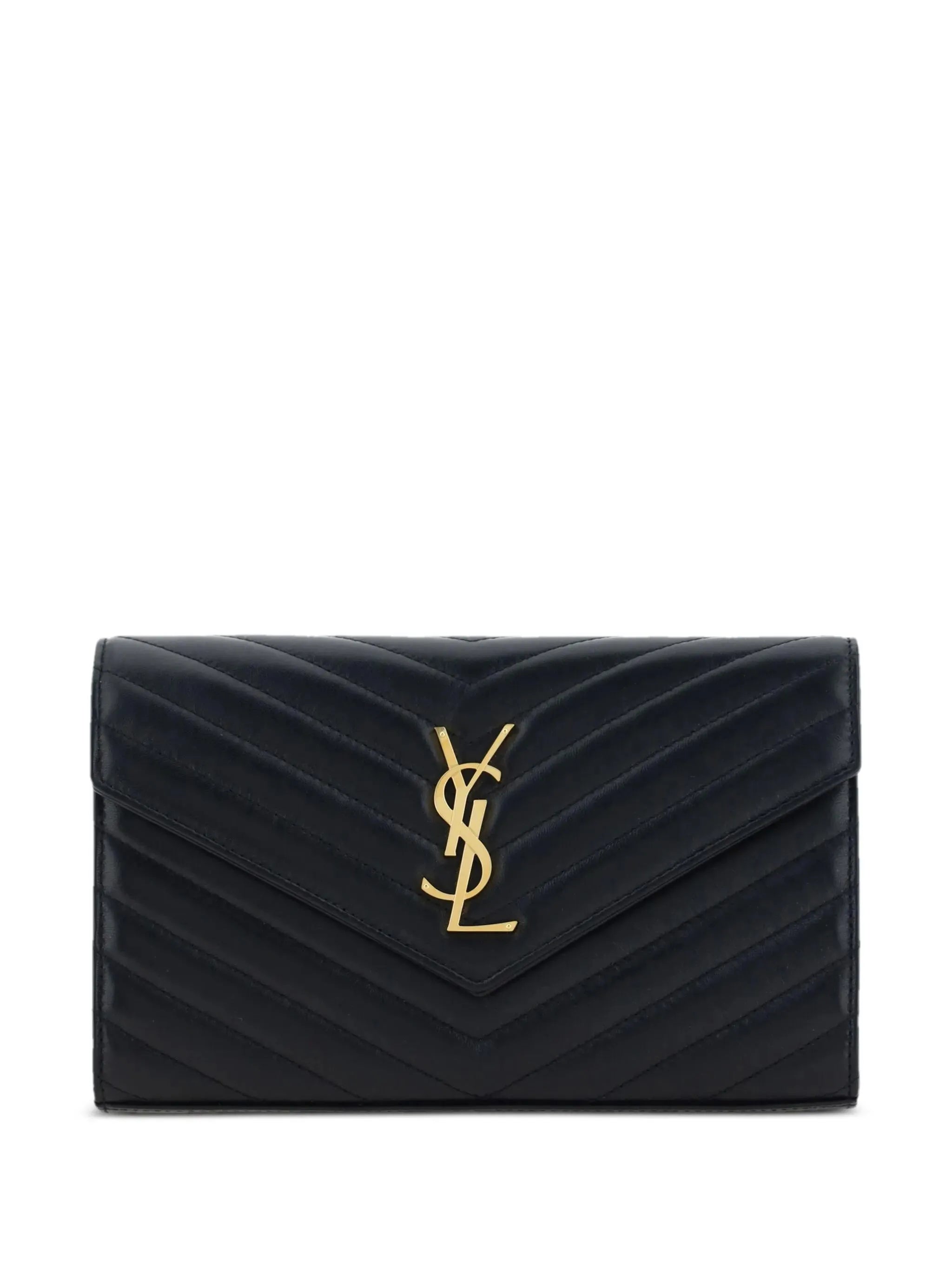 Saint Laurent Saint Laurent Cassandre Leather Chain Wallet