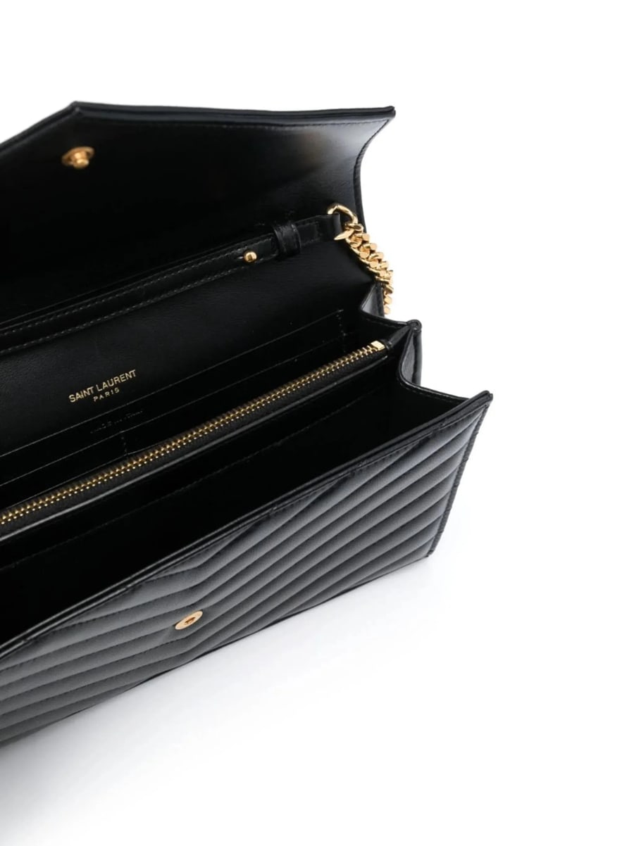 Saint Laurent Saint Laurent Cassandre Leather Chain Wallet, view 3
