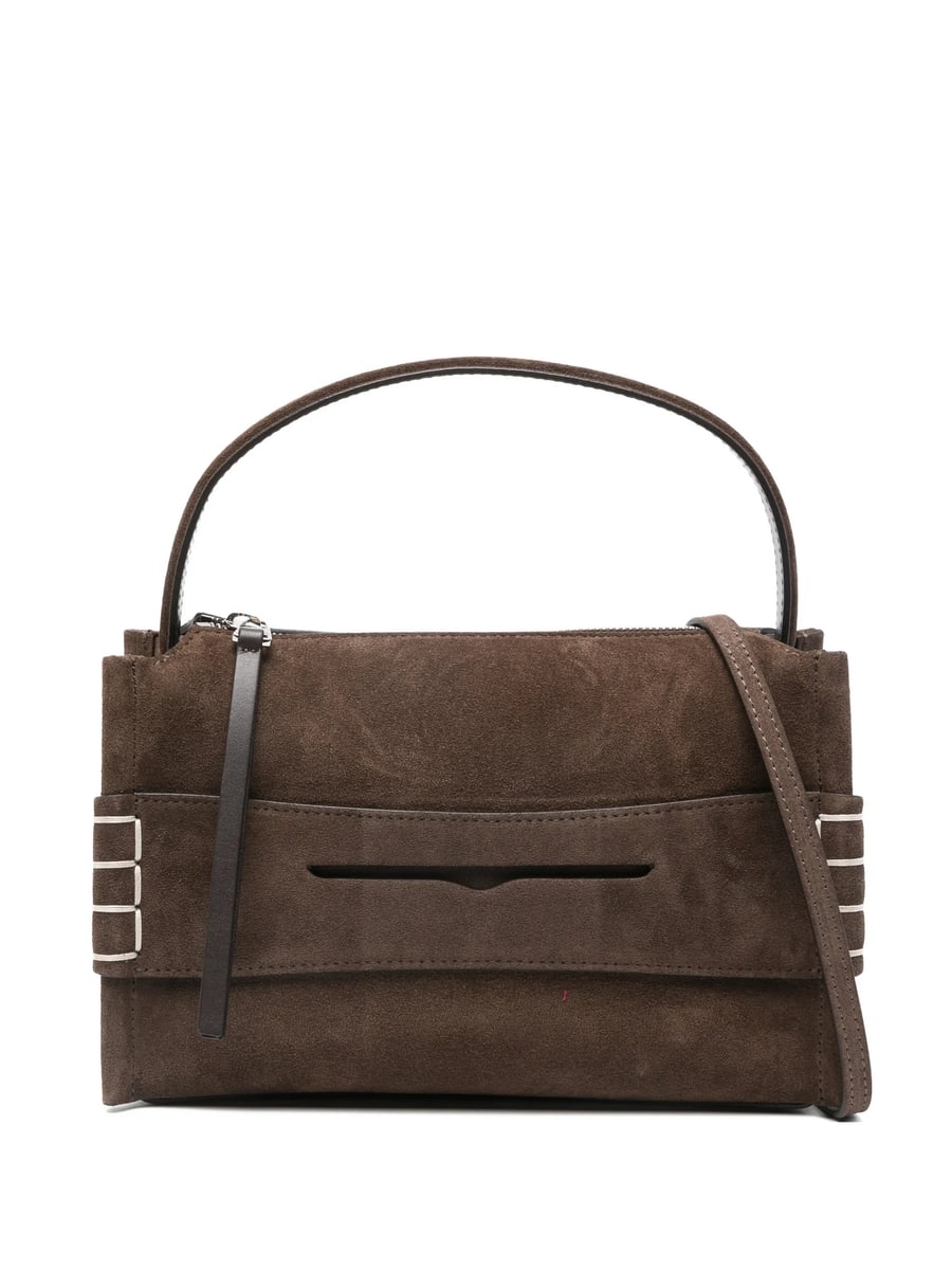 JW Anderson Jw Anderson Small Loafer Suede Top Handle Bag