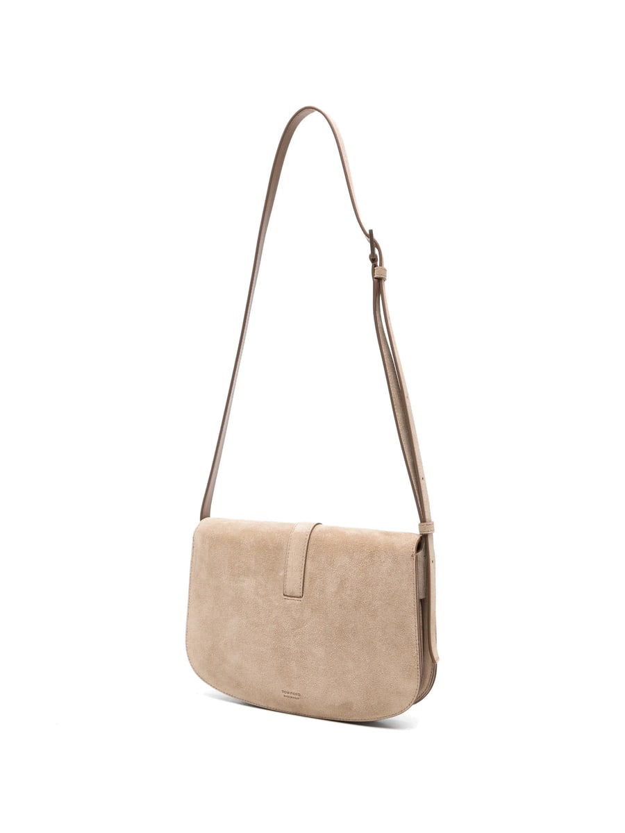 Tom Ford Tom Ford Small Kara T-bar Suede Crossbody Bag, view 5