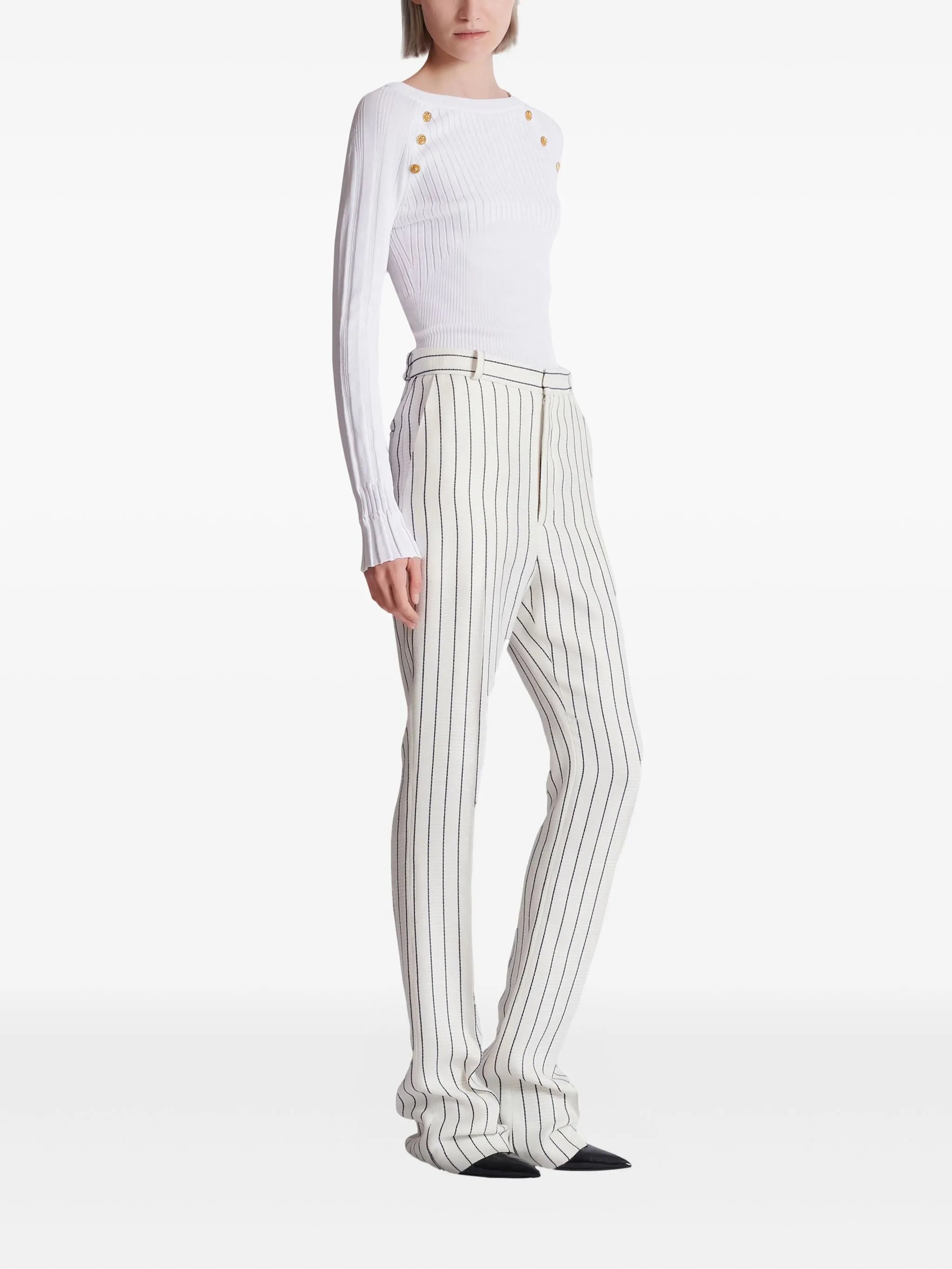 Balmain Balmain Straight-leg Pinstripe Trousers, view 2