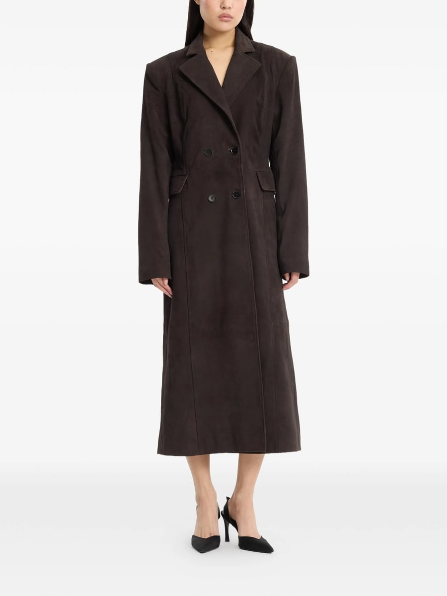 Rotate Rotate Double-breasted Suede Coat, view 5