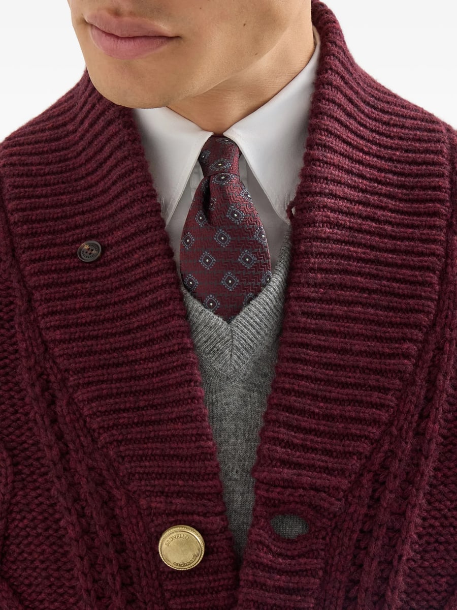 Brunello Cucinelli Brunello Cucinelli Silk Tie With Geometric Pattern, view 3