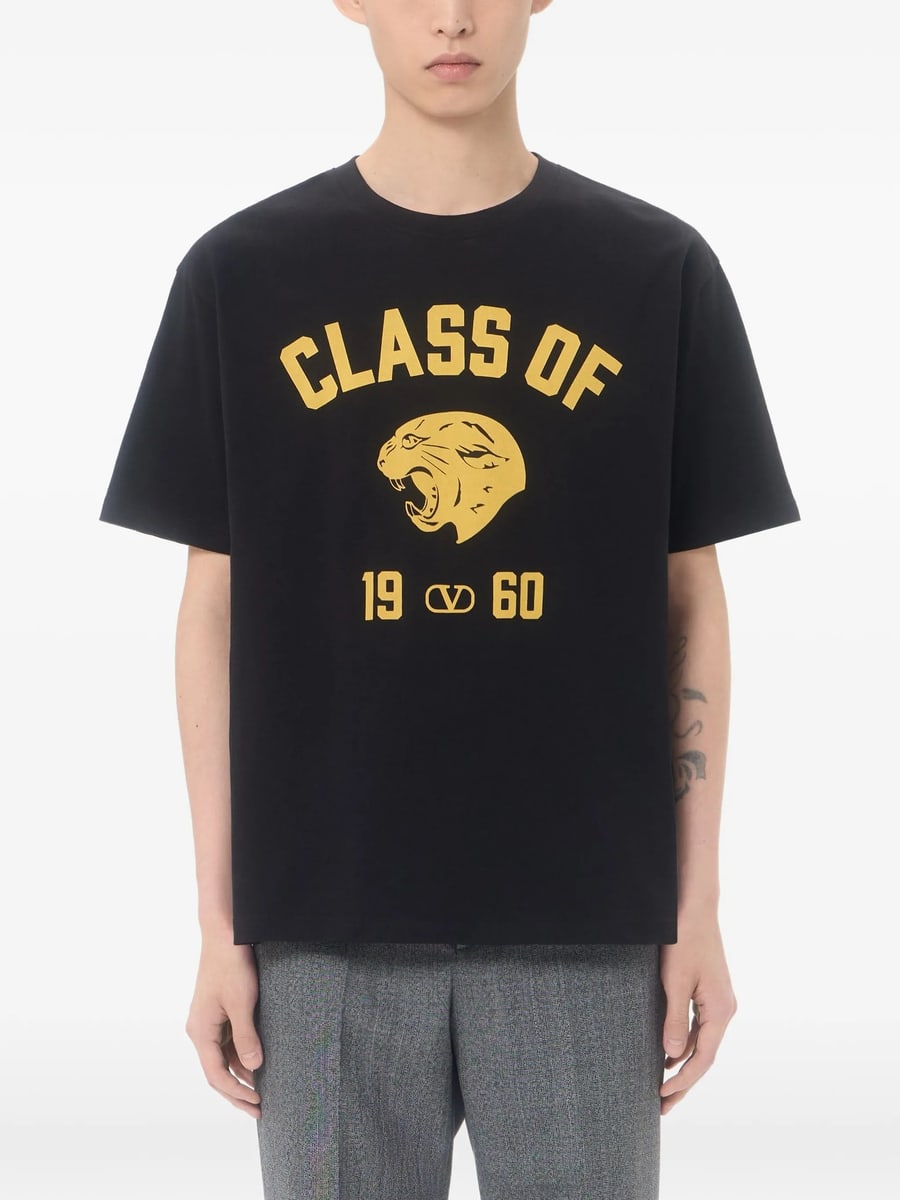 Valentino Valentino Cotton T-Shirt With Panther Print, view 6