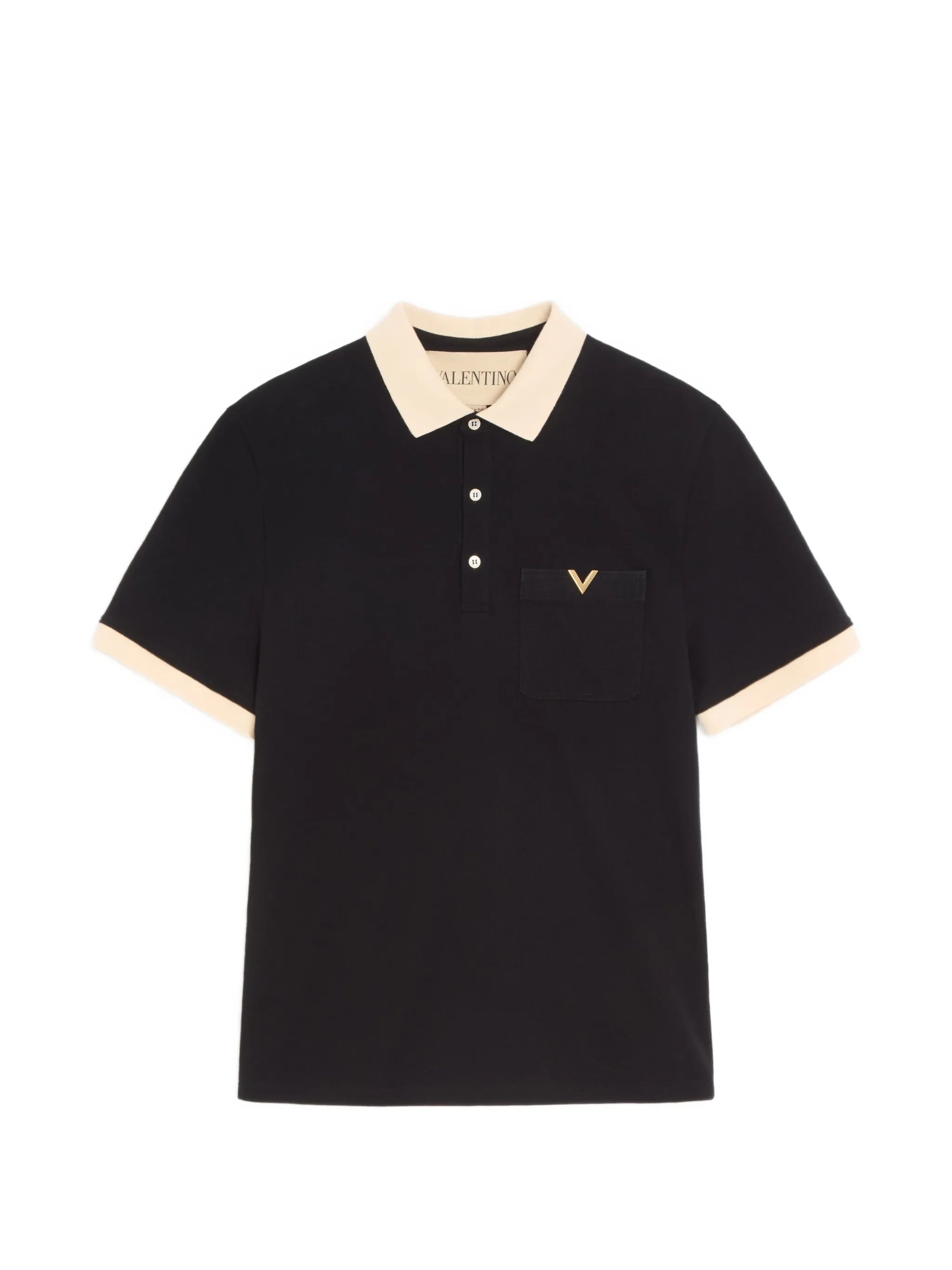 Valentino Valentino Polo Shirt In Cotton Piquet With Vgold