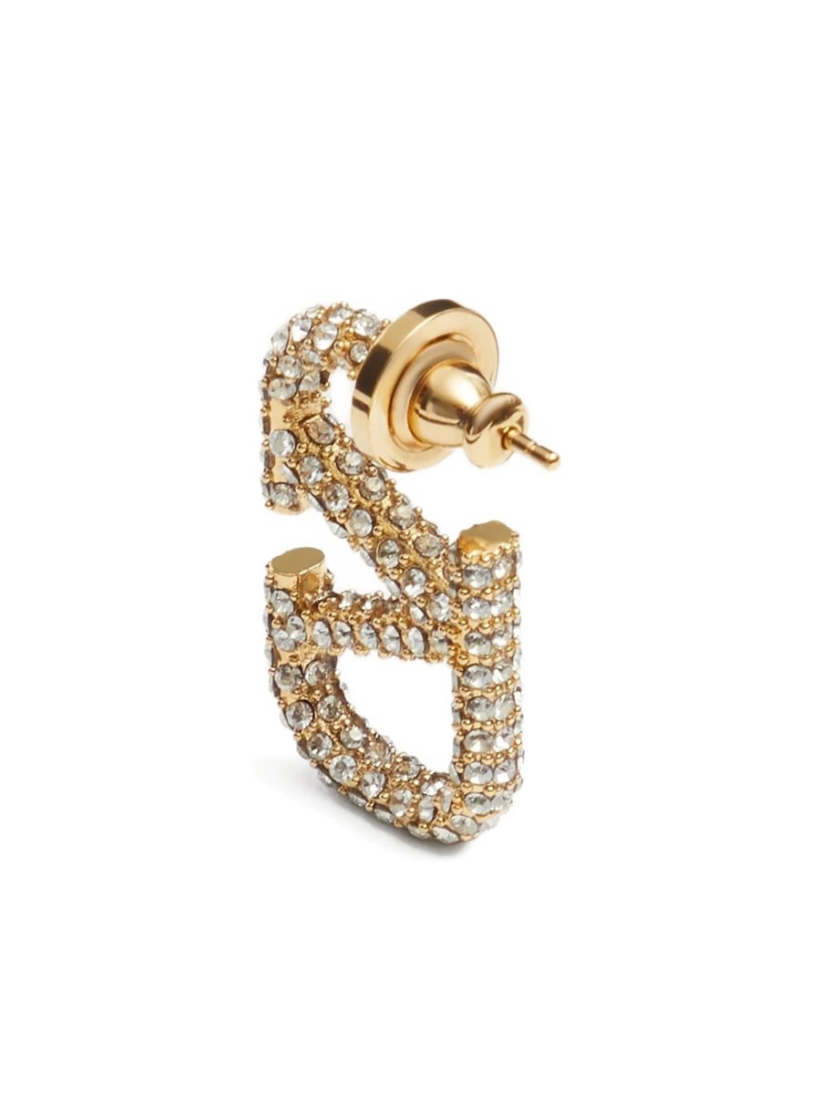 Valentino Garavani Valentino Garavani VLogo Swarovski Crystal Earrings, view 2