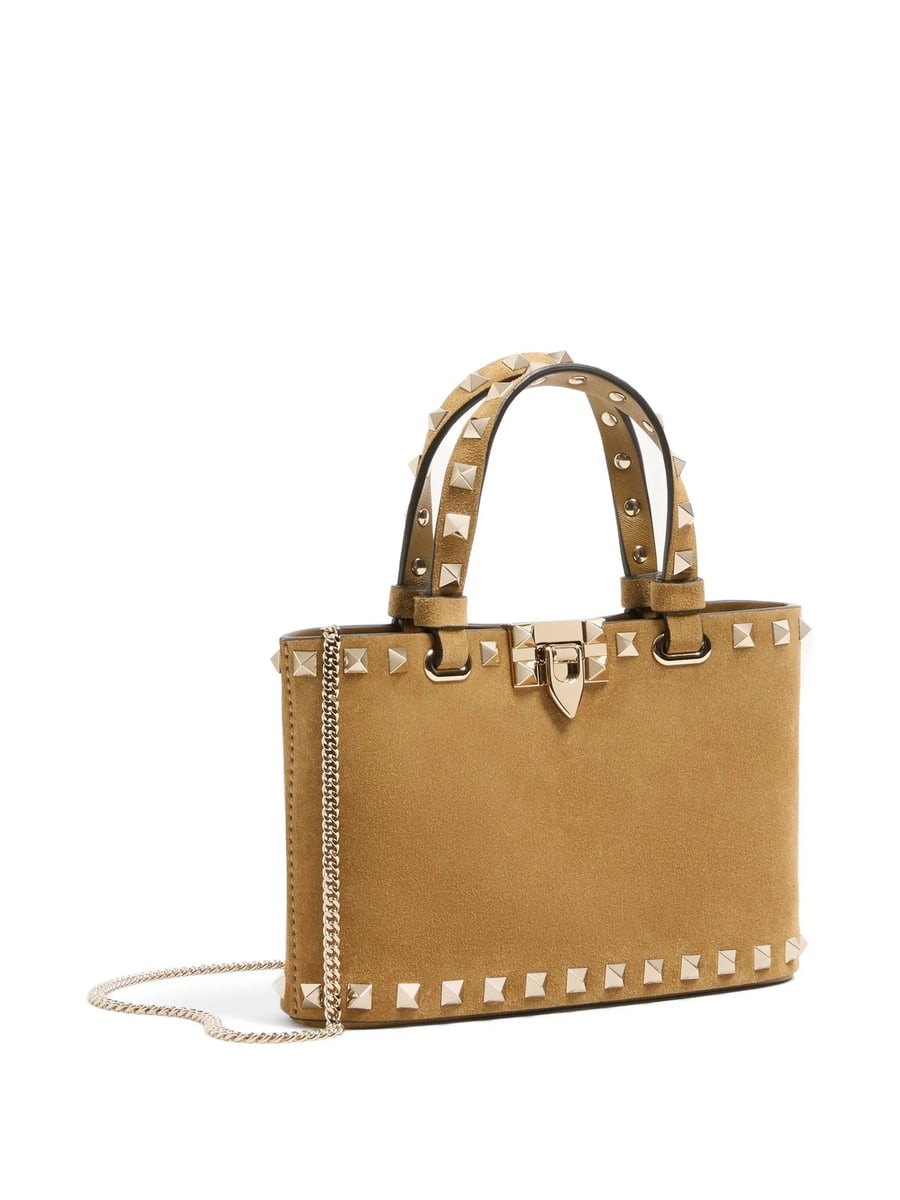 Valentino Garavani Valentino Garavani Rockstud Mini Suede Shopping Bag, view 3