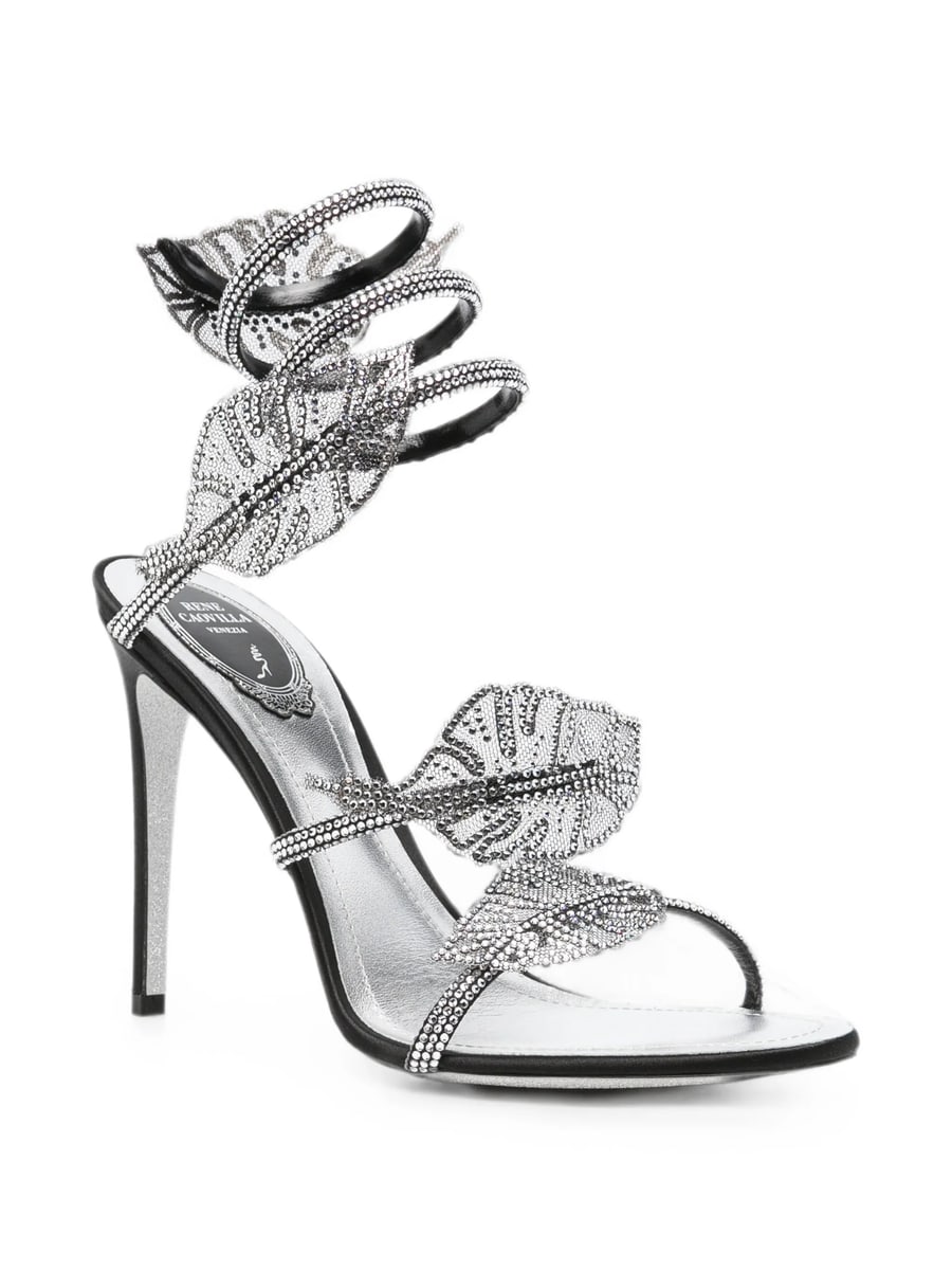 Caovilla Caovilla Leaf Crystal-embellished Heeled Sandals, view 4
