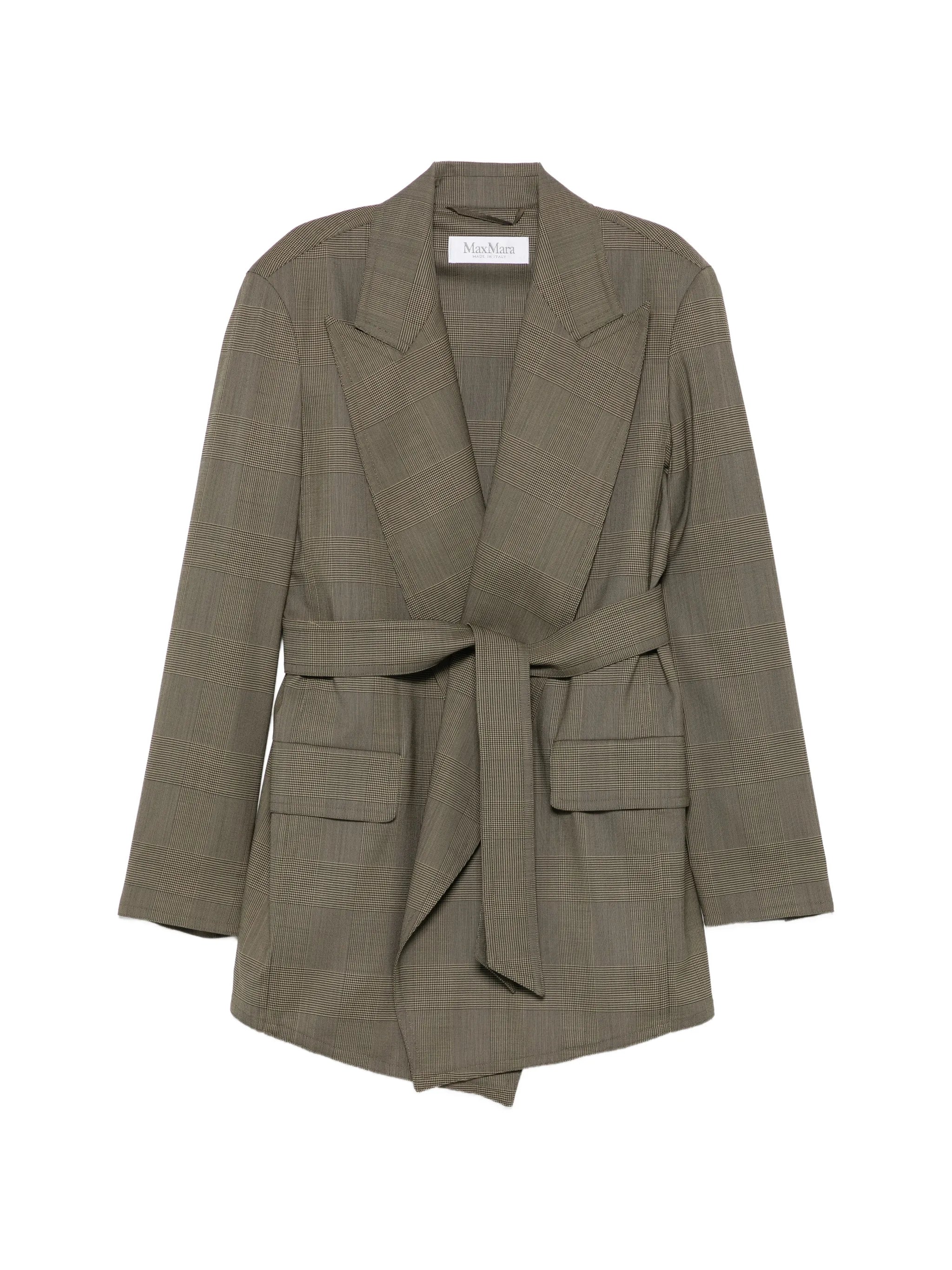 Max Mara Max Mara Check-pattern Belted Jacket