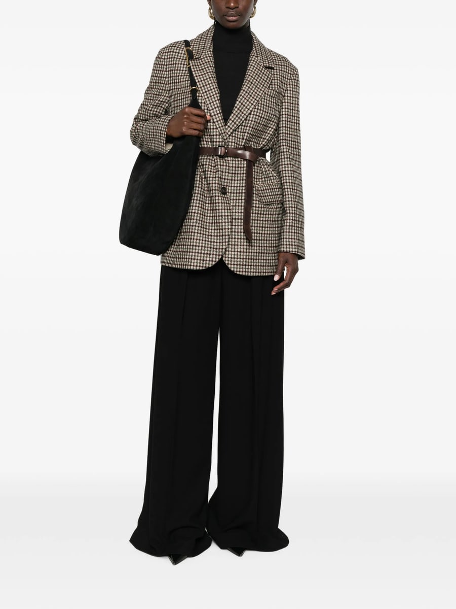 Brunello Cucinelli Brunello Cucinelli Check-pattern Belted Blazer, view 2