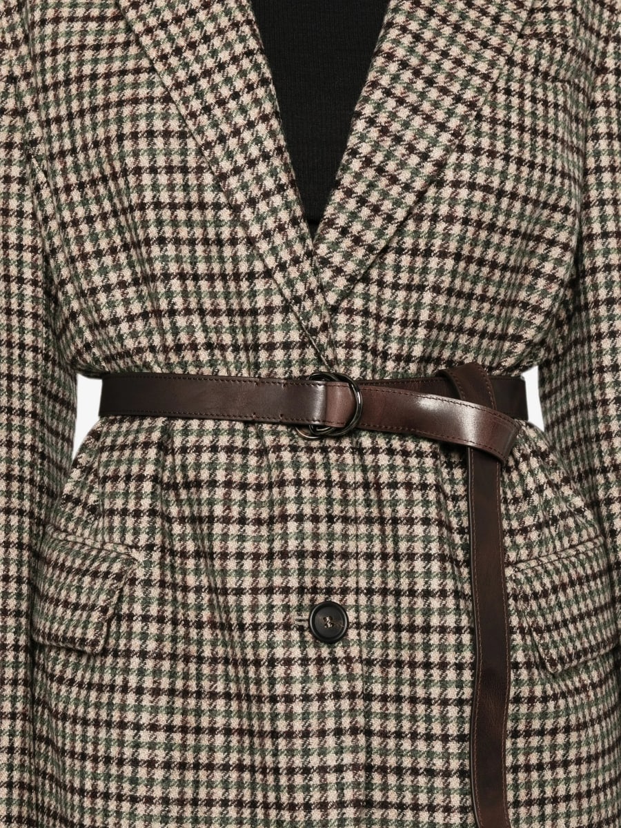 Brunello Cucinelli Brunello Cucinelli Check-pattern Belted Blazer, view 3