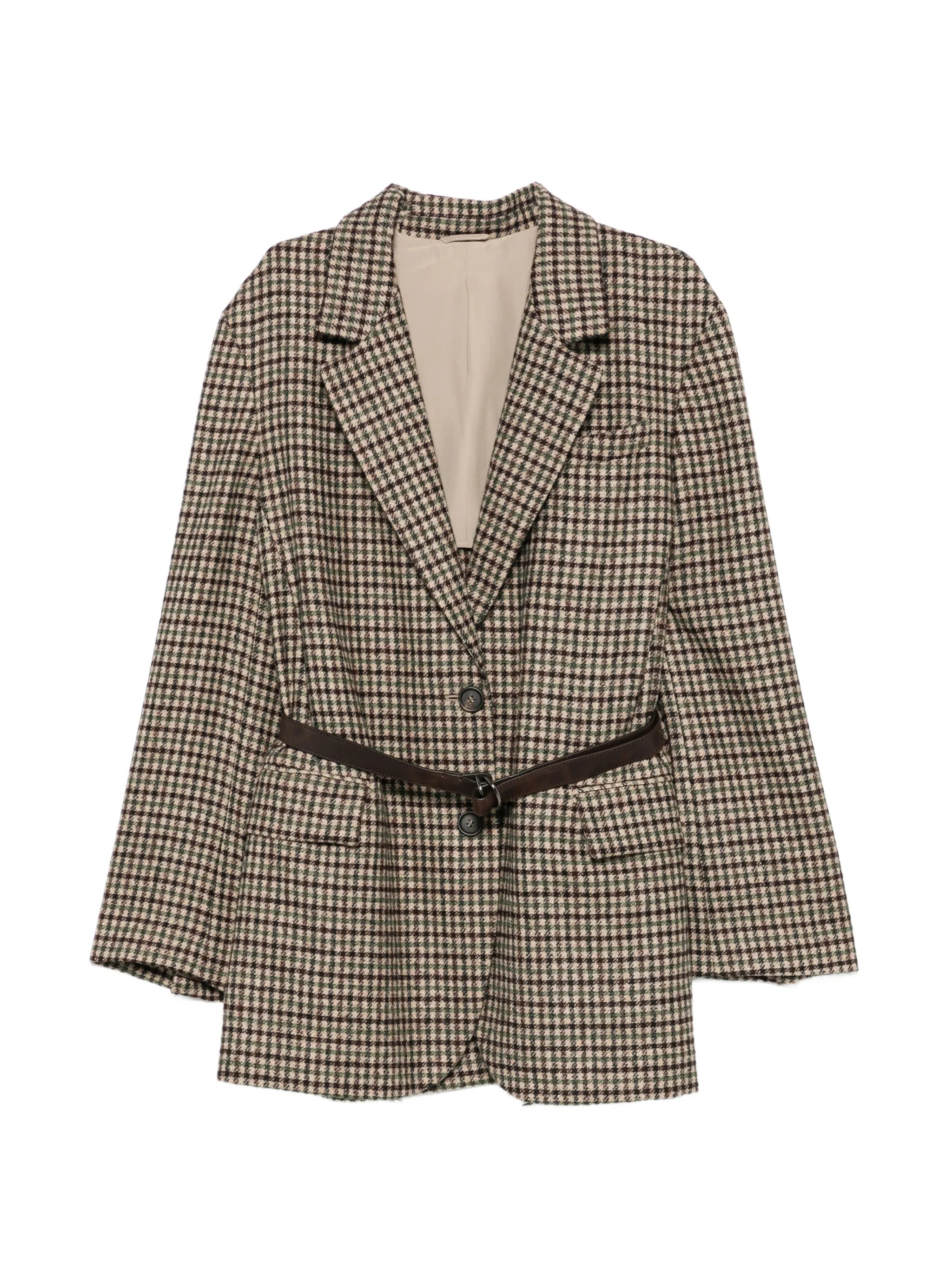 Brunello Cucinelli Brunello Cucinelli Check-pattern Belted Blazer
