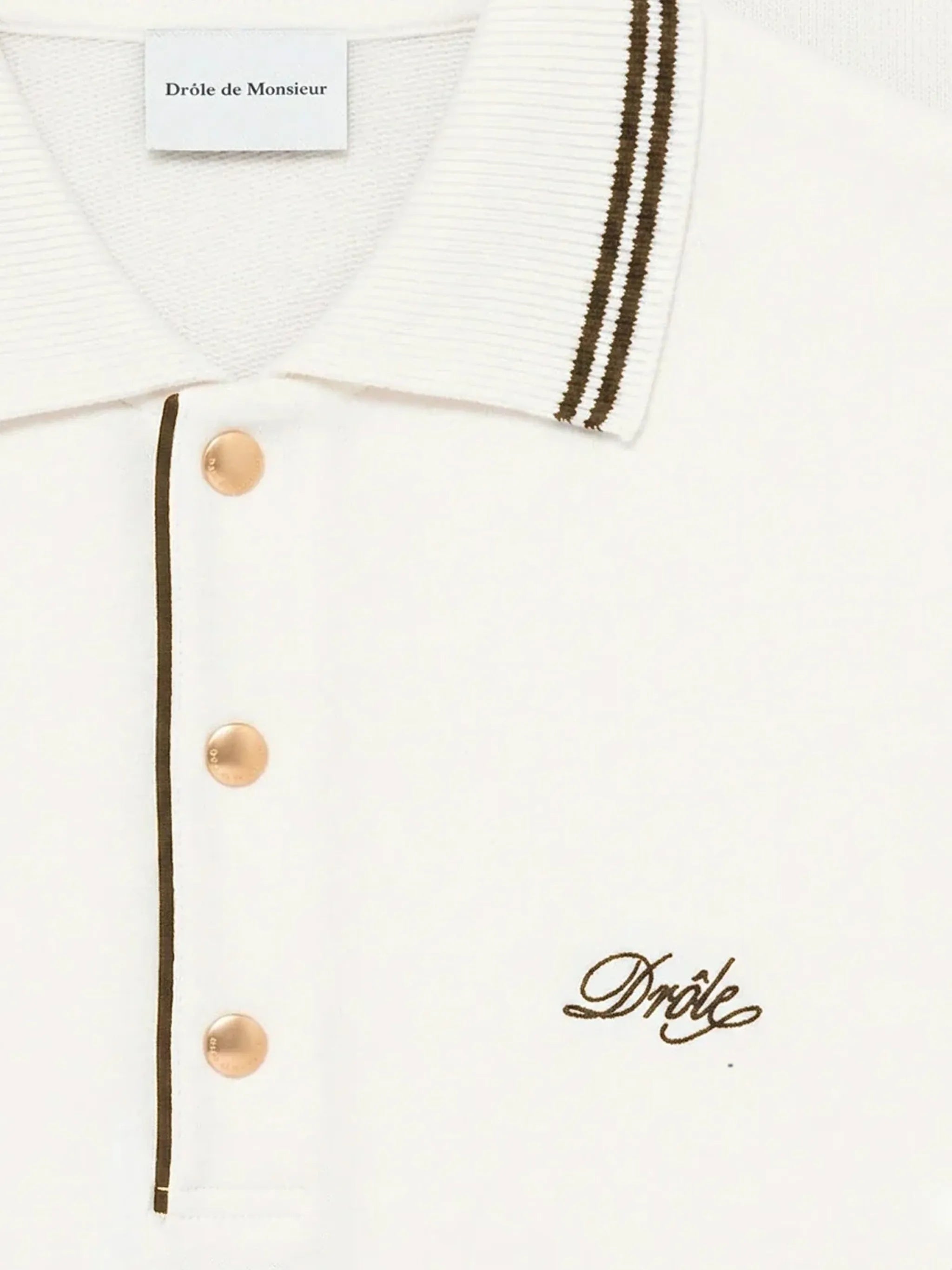 Drole De Monsieur Drole De Monsieur Drôle Logo-embroidered Polo Shirt, view 2