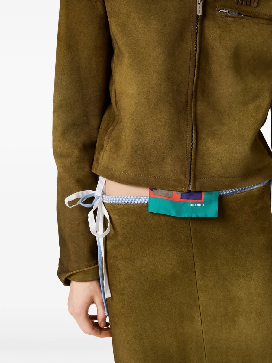 Miu Miu Miu Miu Waxed Suede Jacket, view 2