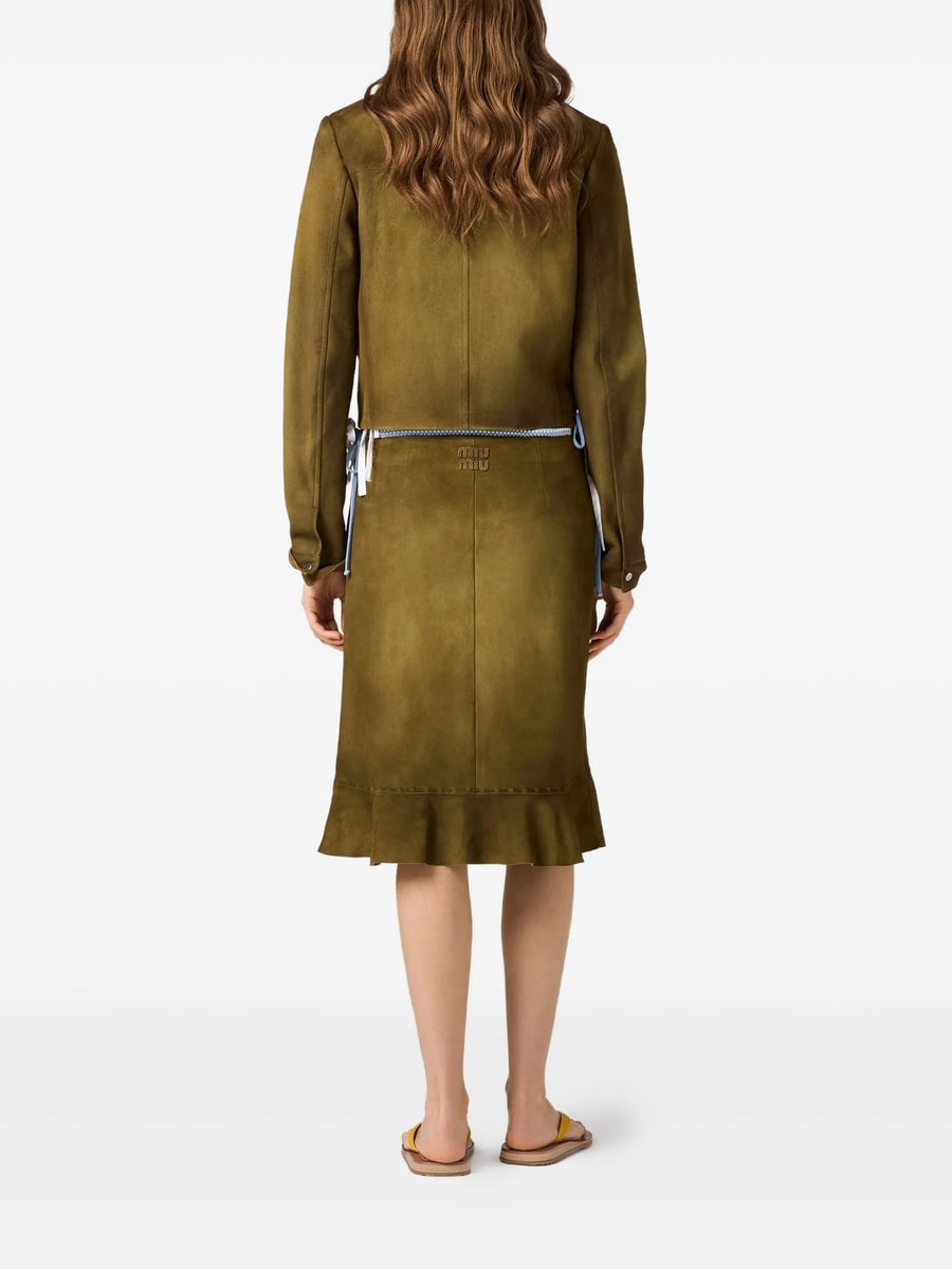 Miu Miu Miu Miu Waxed Suede Jacket, view 3