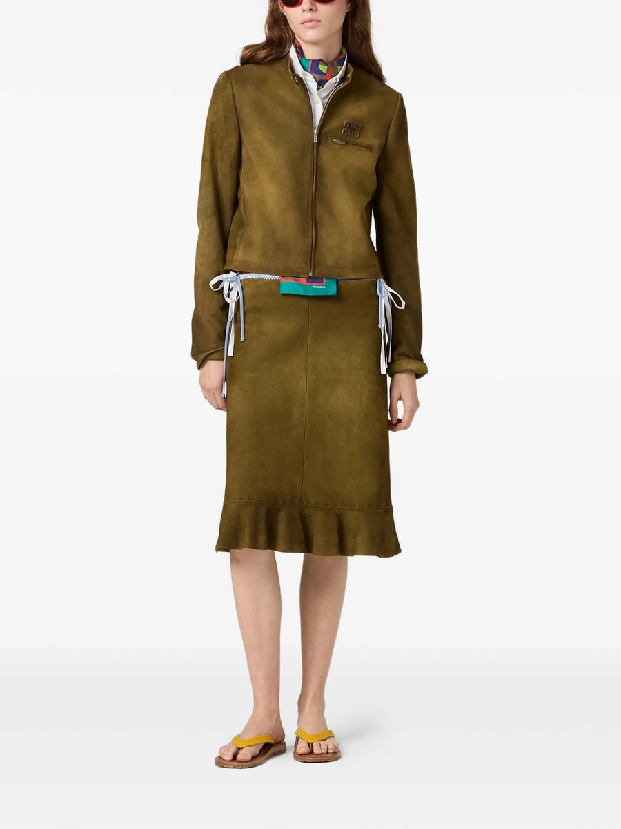 Miu Miu Miu Miu Waxed Suede Jacket, view 5