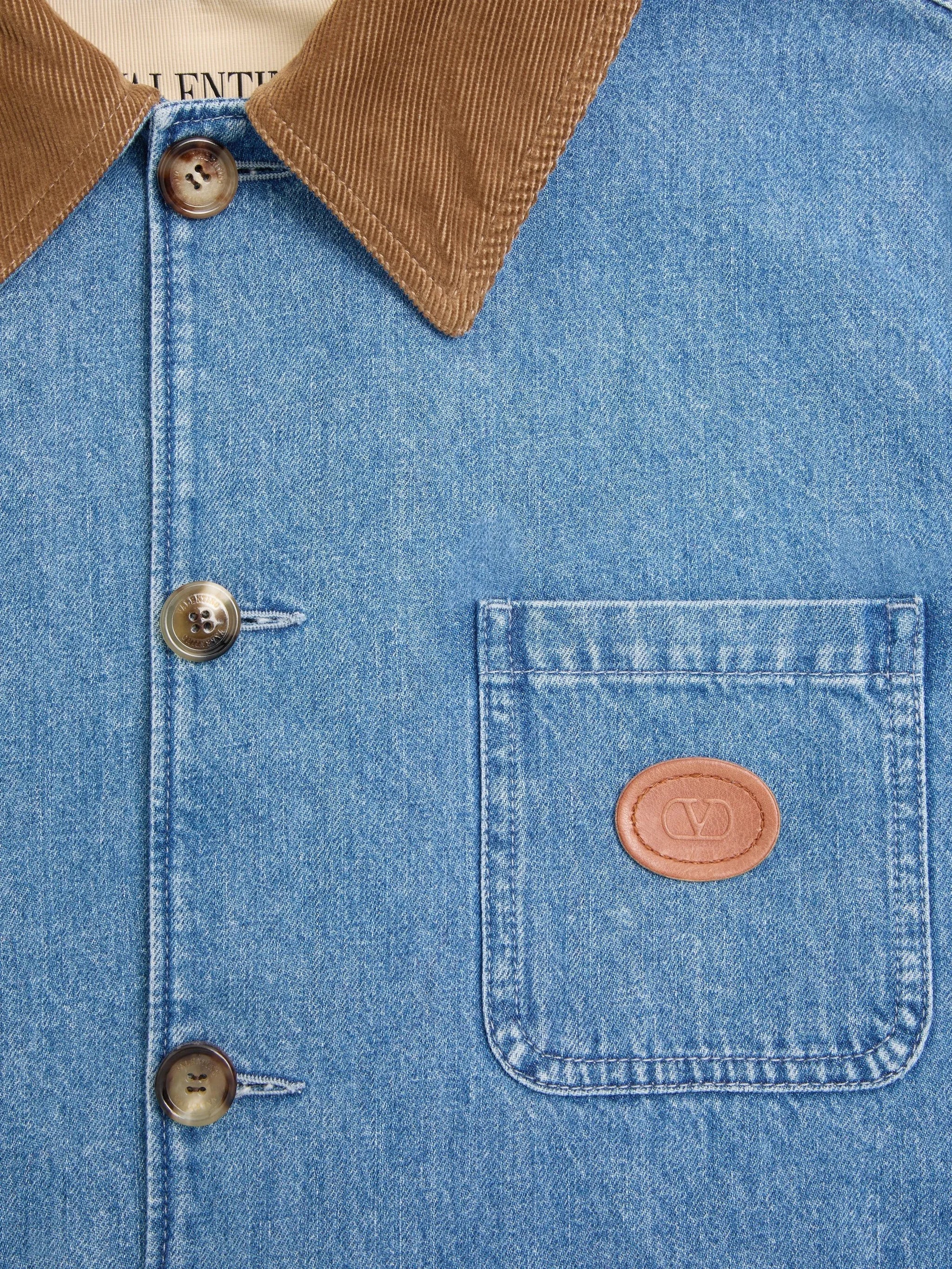 Valentino Valentino Logo-patch Denim Jacket, view 2