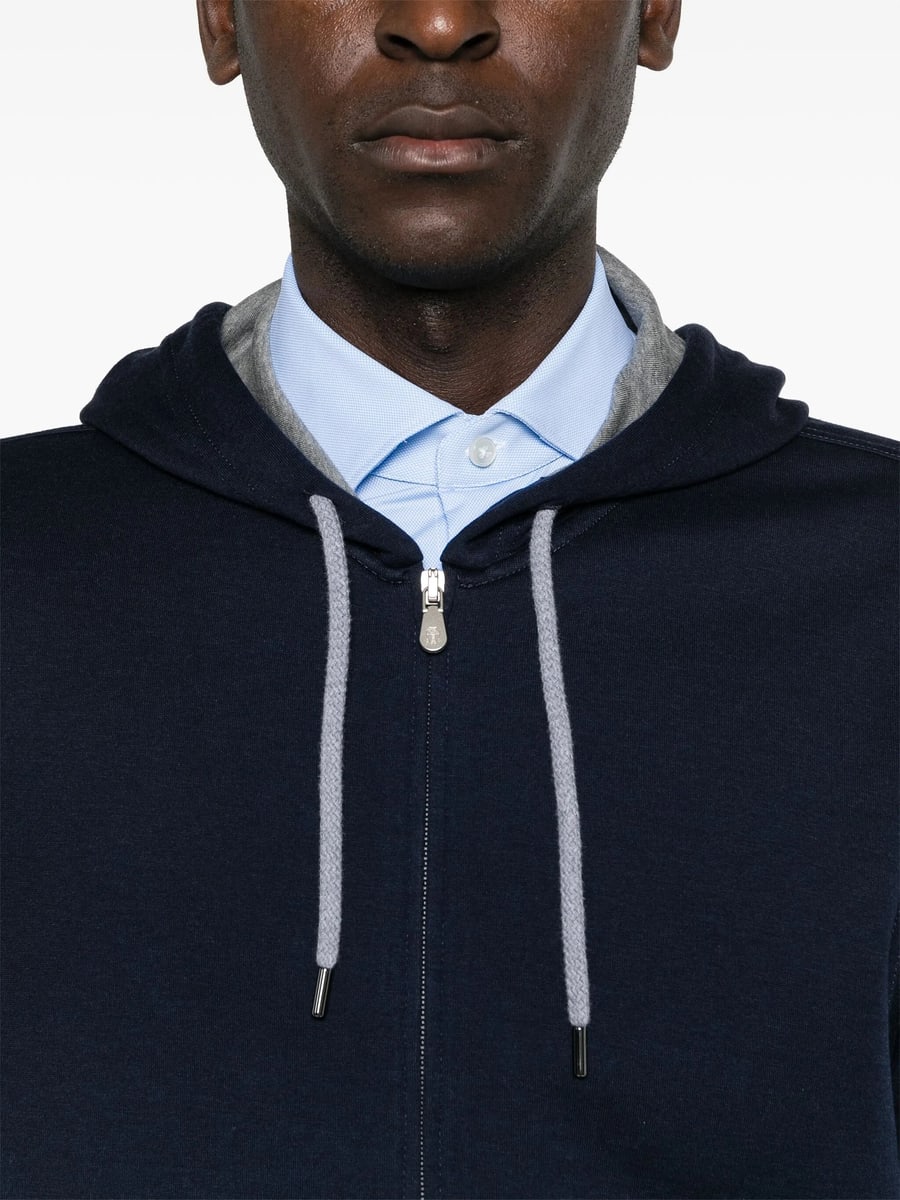 Brunello Cucinelli Brunello Cucinelli Zip-up Drawstring Hoodie, view 3