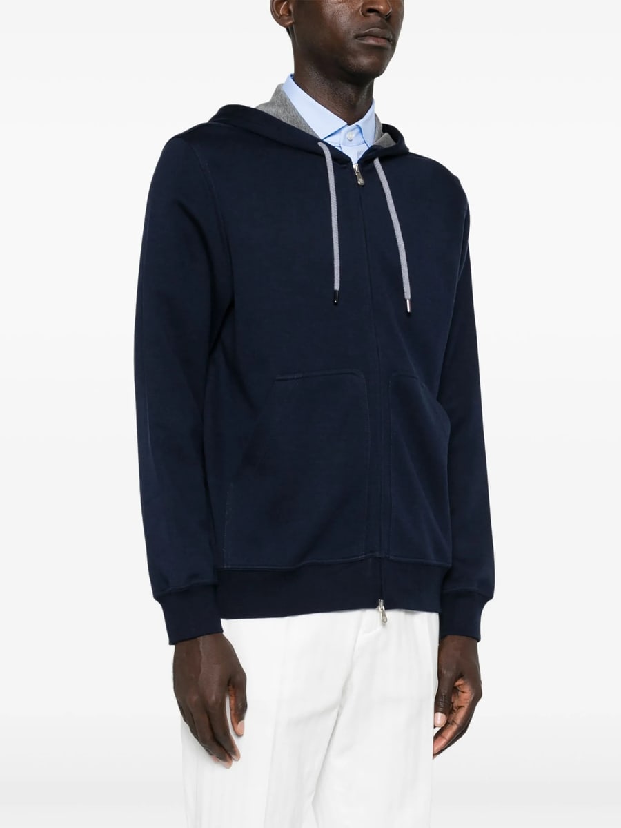 Brunello Cucinelli Brunello Cucinelli Zip-up Drawstring Hoodie, view 4