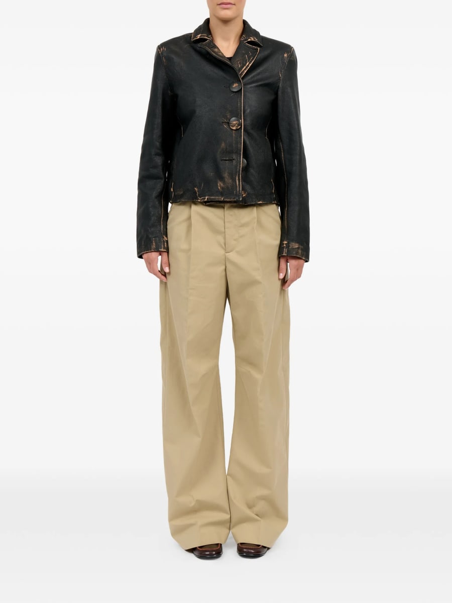 MM6 Maison Margiela Mm6 Maison Margiela Buttoned Leather Jacket, view 2