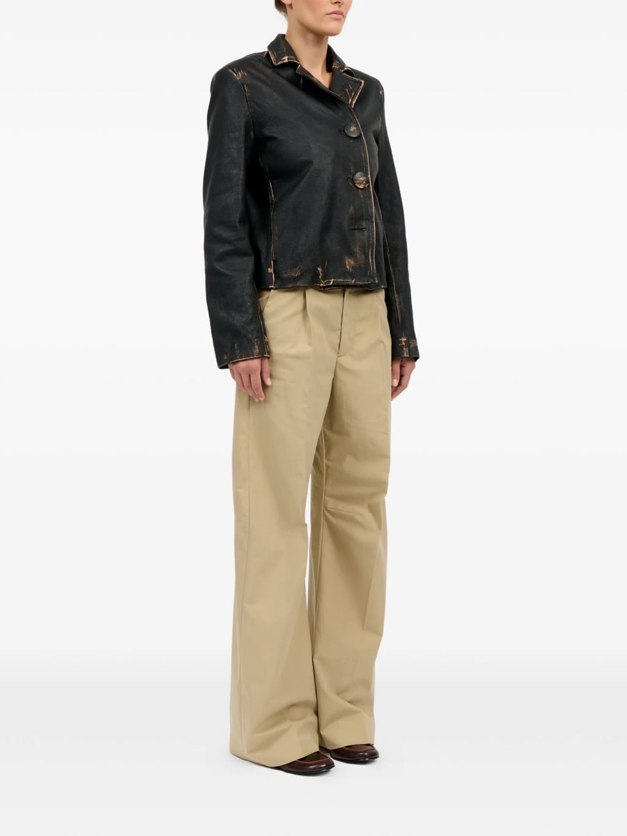 MM6 Maison Margiela Mm6 Maison Margiela Buttoned Leather Jacket, view 4