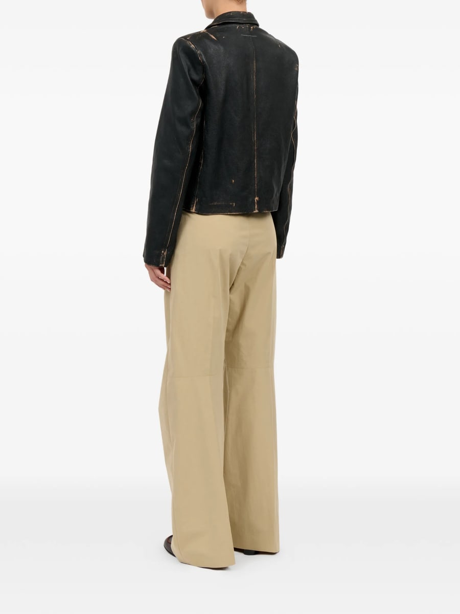 MM6 Maison Margiela Mm6 Maison Margiela Buttoned Leather Jacket, view 5