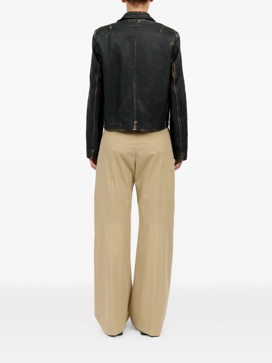 MM6 Maison Margiela Mm6 Maison Margiela Buttoned Leather Jacket, view 6