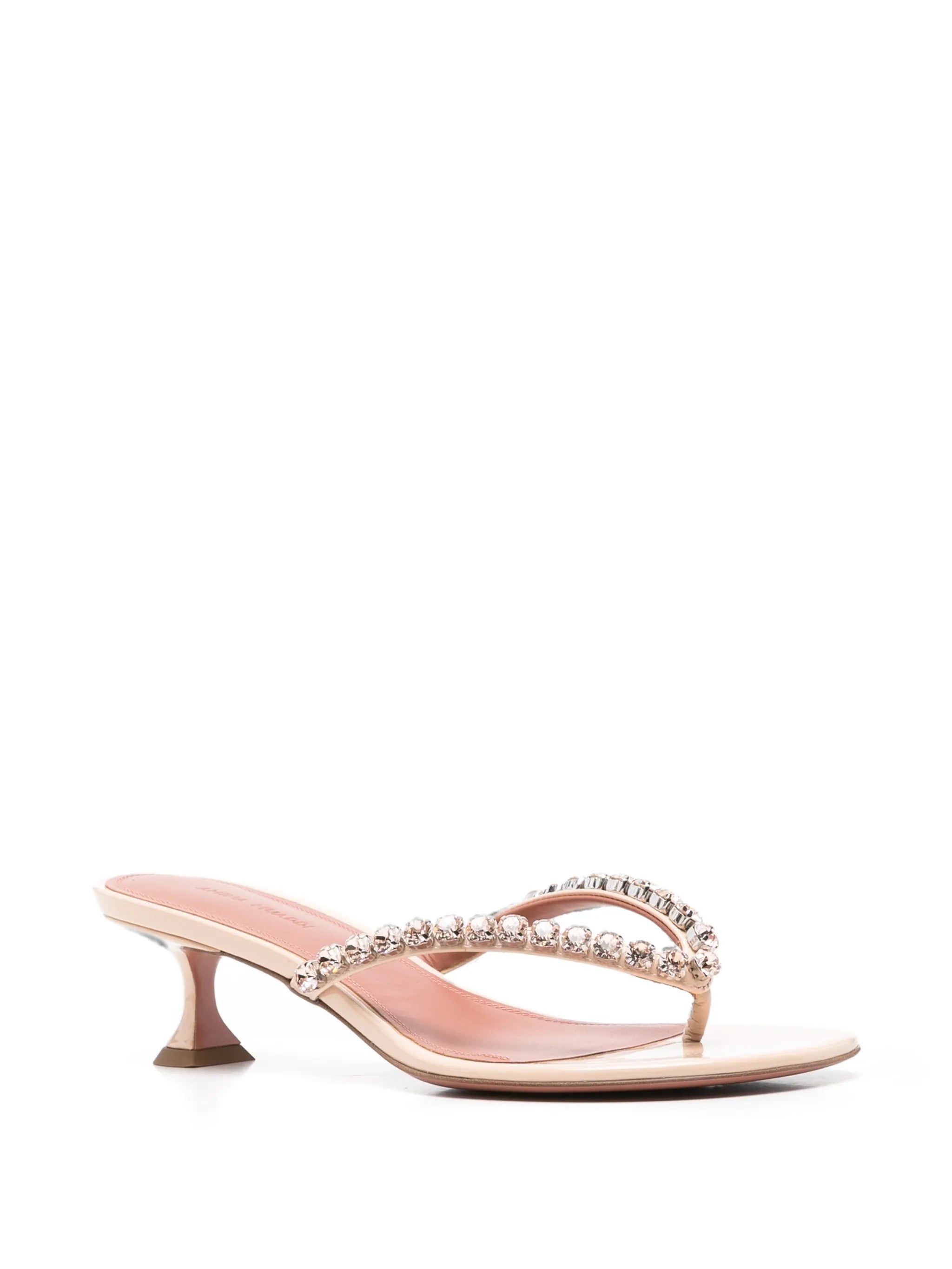 Amina Muaddi Amina Muaddi Gigi Thong Crystal-embellished Sandals, view 2