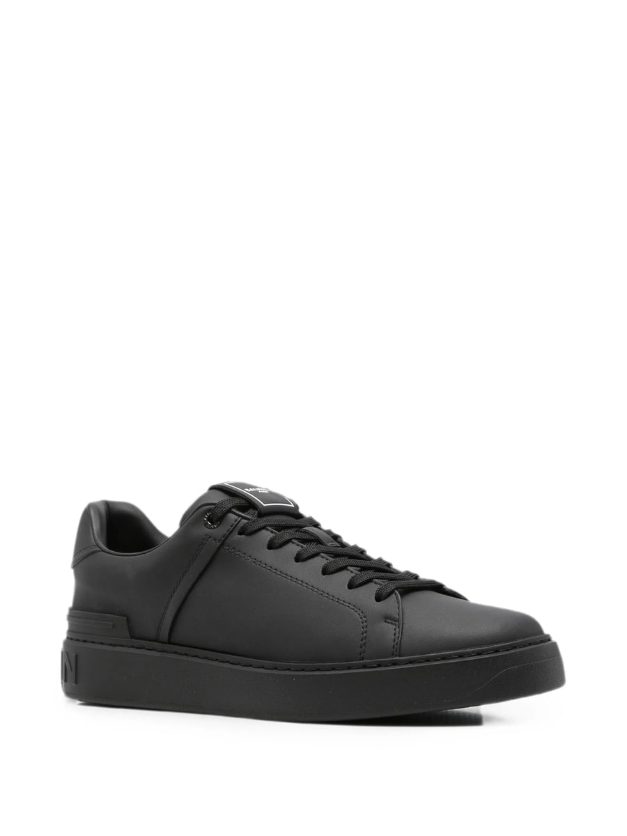 Balmain Balmain Logo-embossed Leather Sneakers, view 2