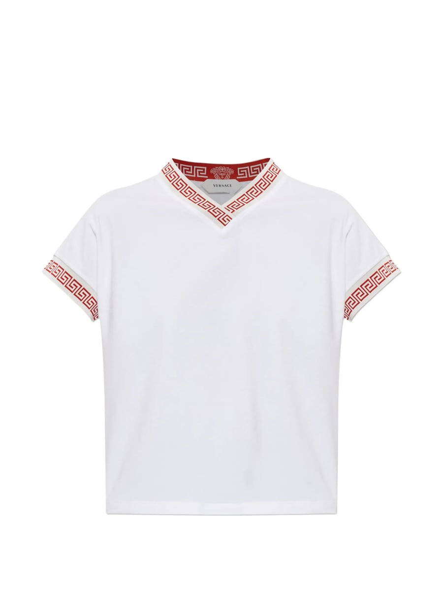 Versace Versace Greca-trim V-neck T-shirt