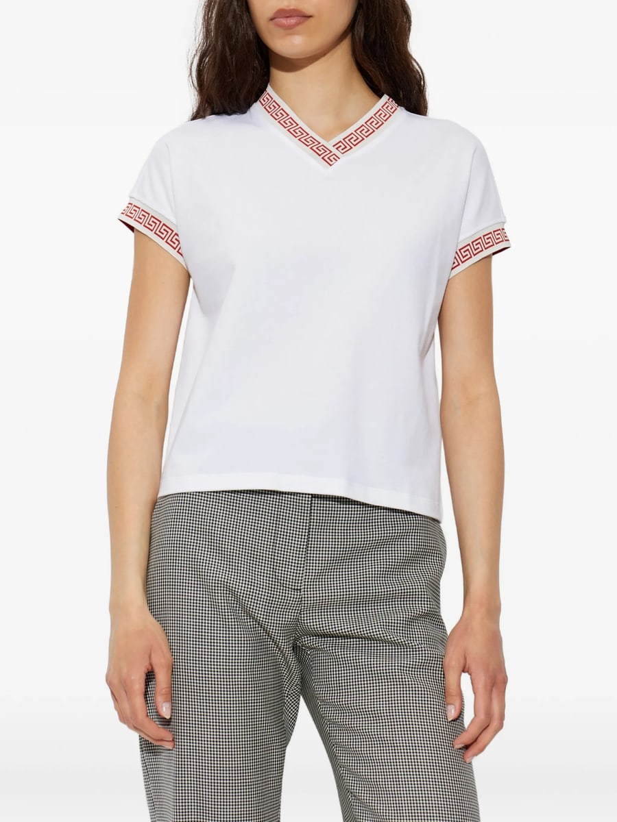 Versace Versace Greca-trim V-neck T-shirt, view 2