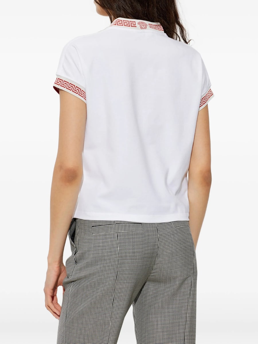Versace Versace Greca-trim V-neck T-shirt, view 4