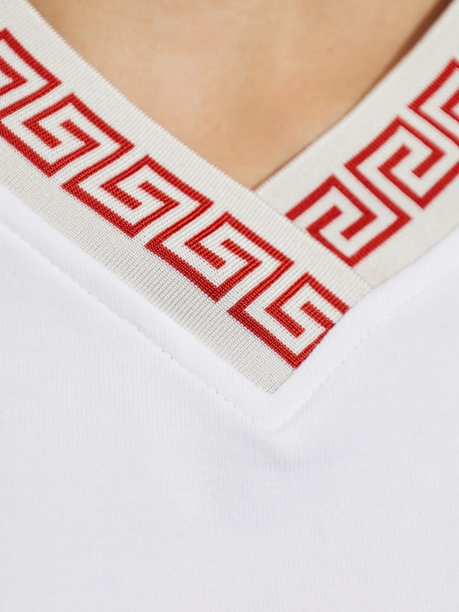 Versace Versace Greca-trim V-neck T-shirt, view 5