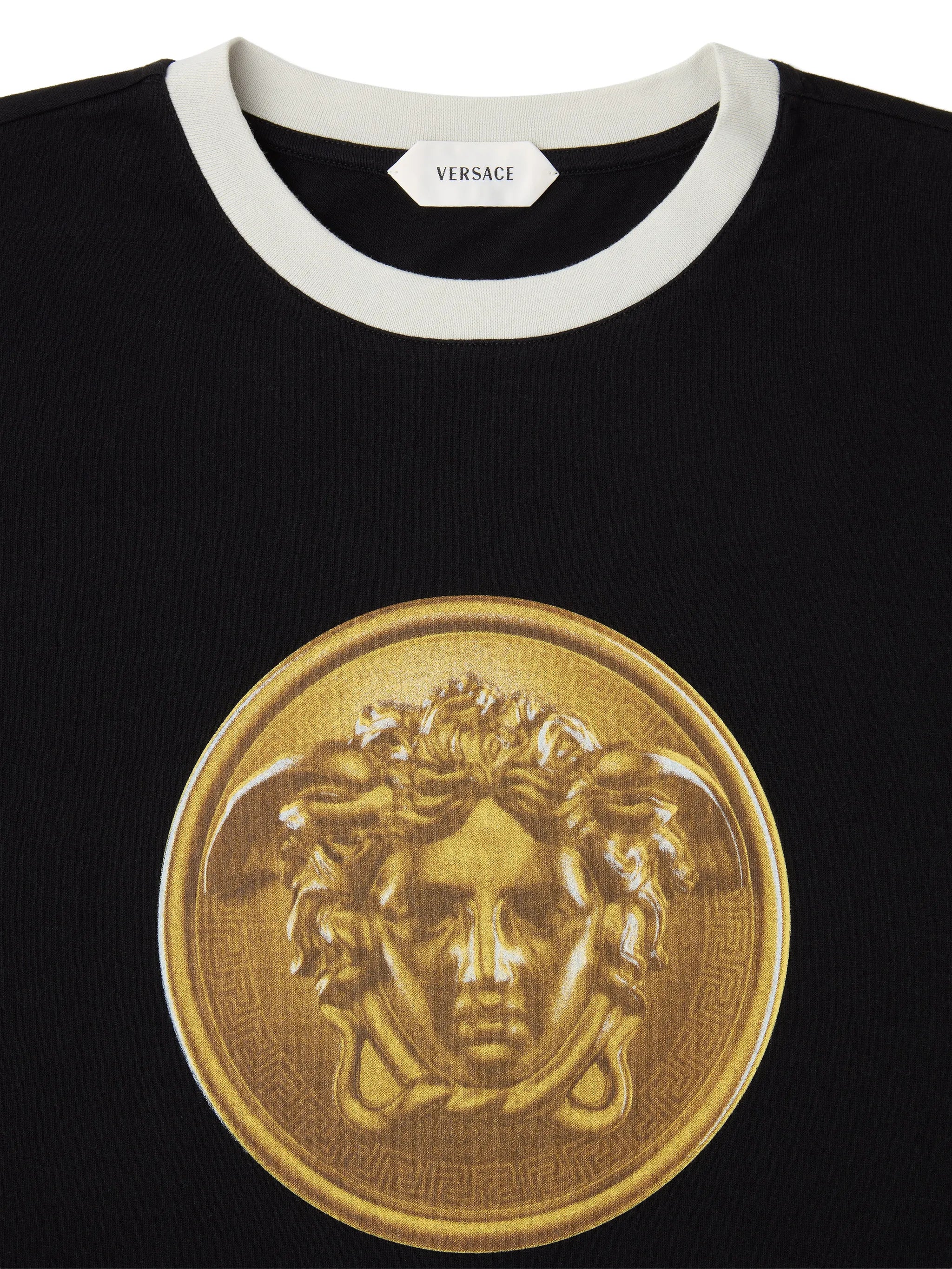 Versace Versace Printed Cotton-jersey Regular T-shirt, view 2
