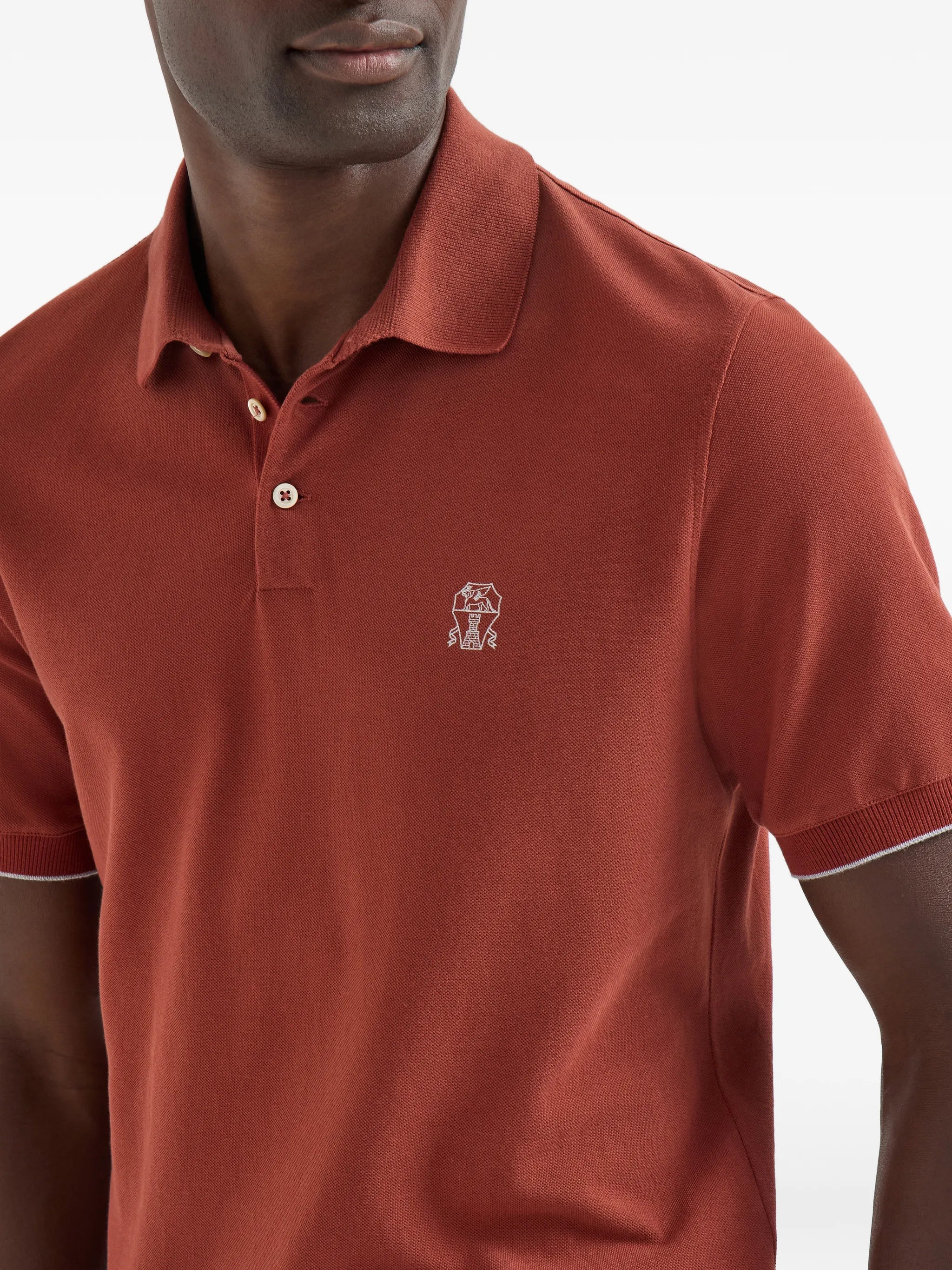 Brunello Cucinelli Brunello Cucinelli Cotton-piqué Polo Shirt With Logo, view 2