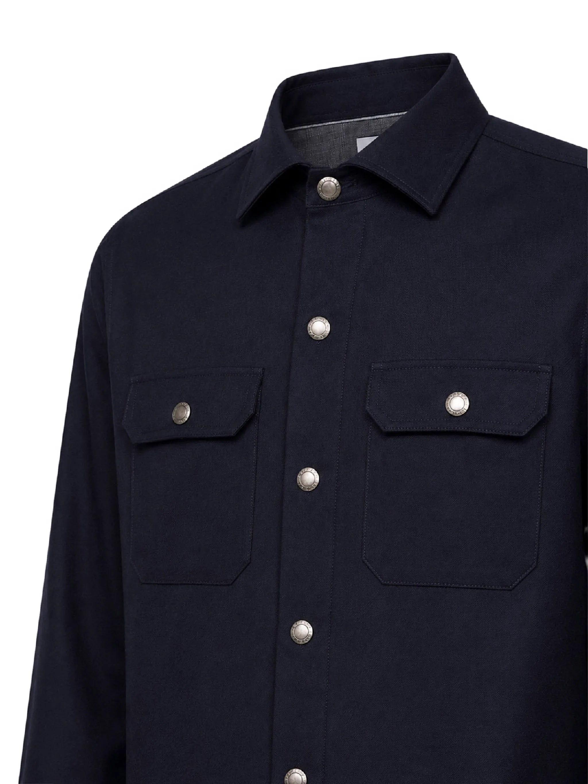 Brunello Cucinelli Brunello Cucinelli Virgin-wool Snap-button Shirt, view 2