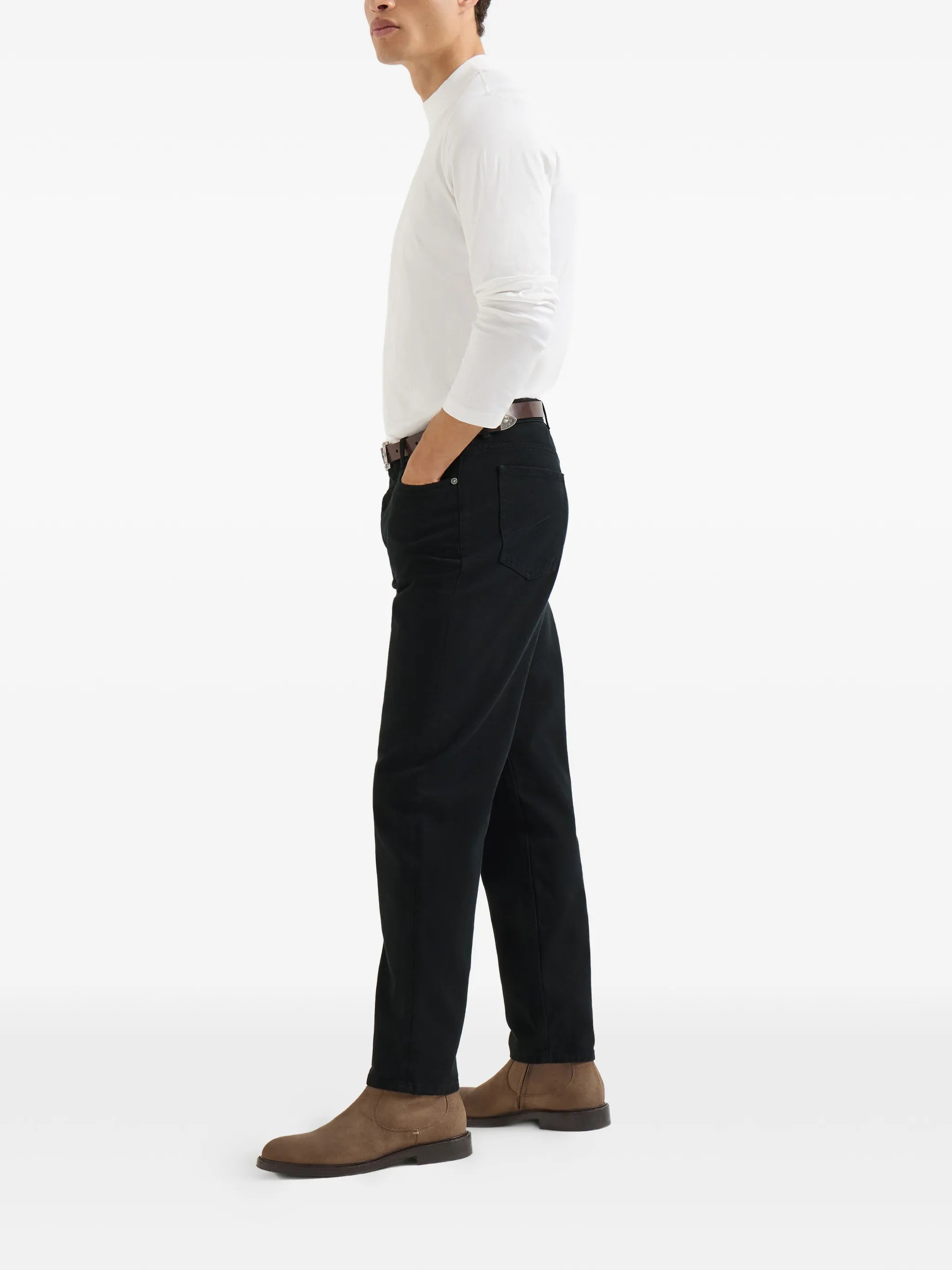 Brunello Cucinelli Brunello Cucinelli Garment-dyed Denim Iconic-fit Five-pocket Trousers, view 2
