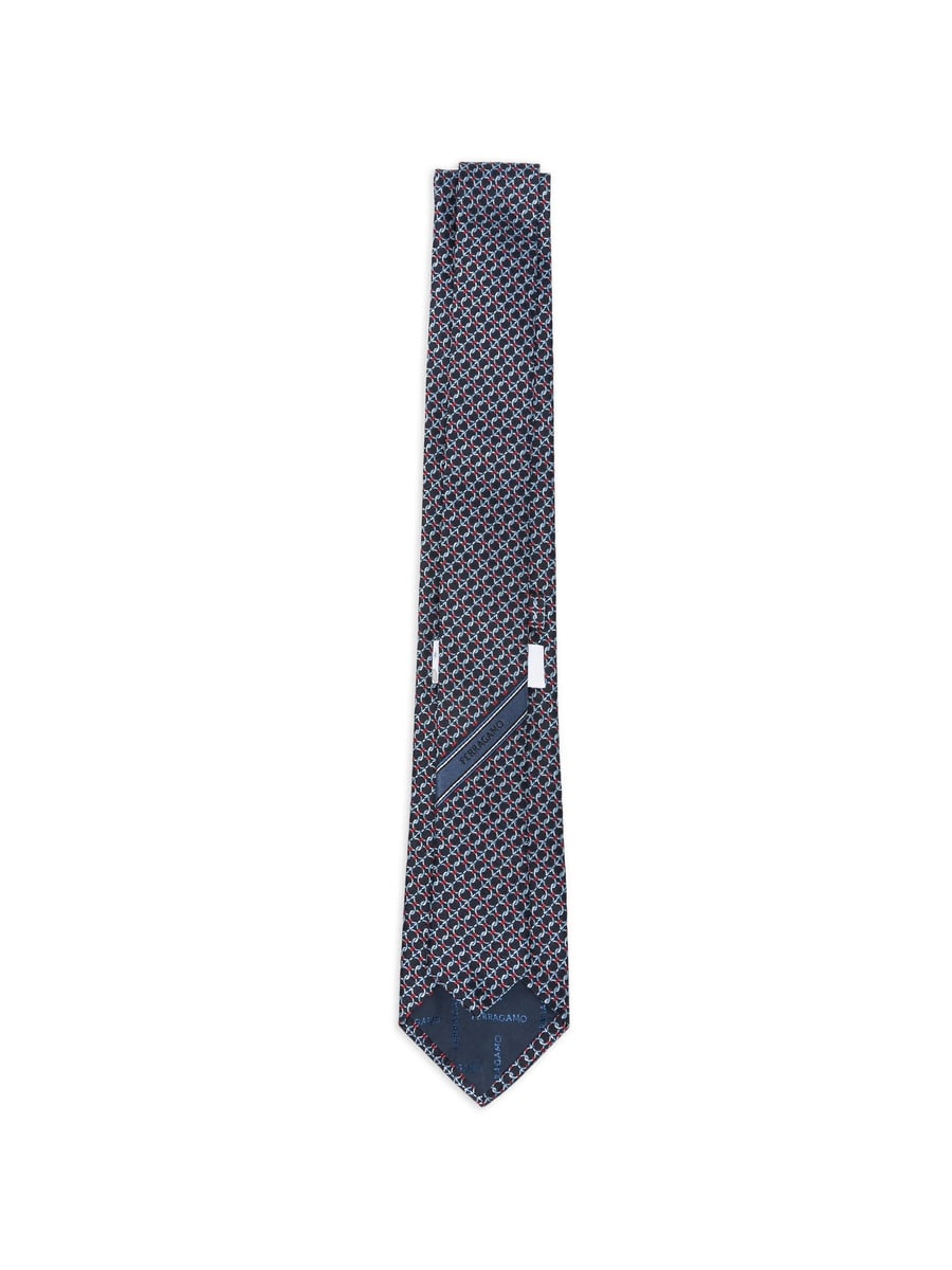 Ferragamo Ferragamo Gancini-pattern Silk Tie, view 3