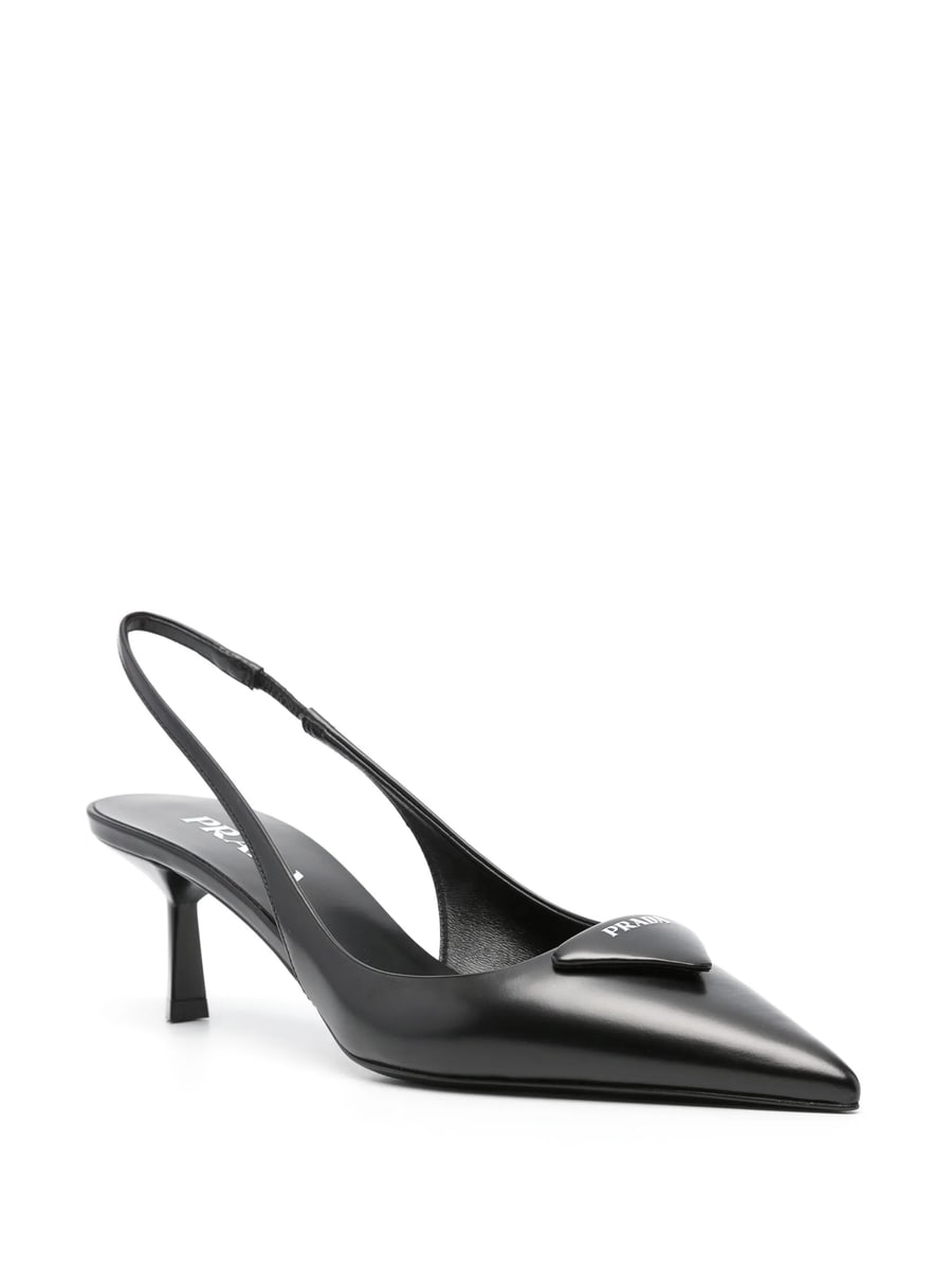 Prada Prada Leather Slingback Pumps, view 3