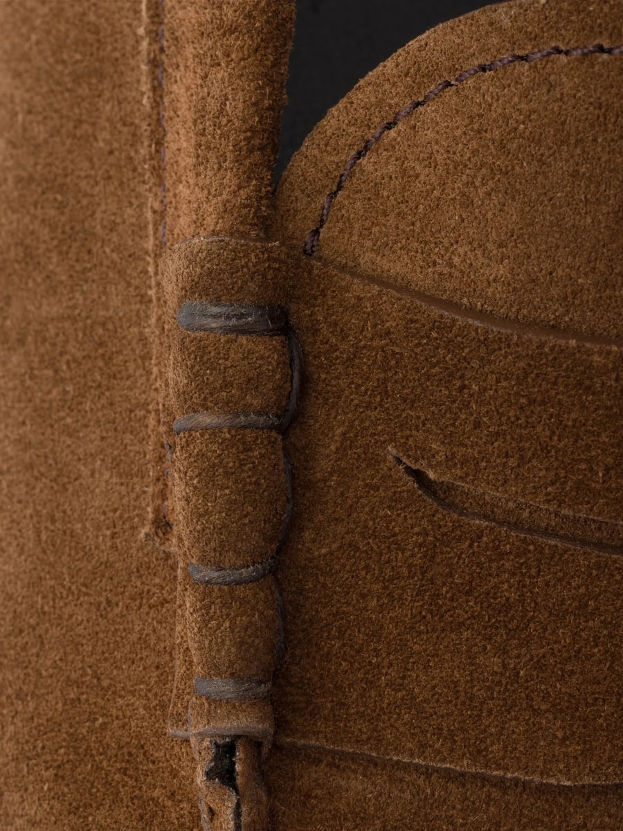 Prada Prada Aged-effect Suede Loafers, view 2