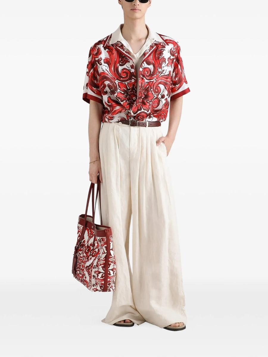 Dolce & Gabbana Dolce & Gabbana  Majolica-print Silk Twill Hawaii Shirt, view 2