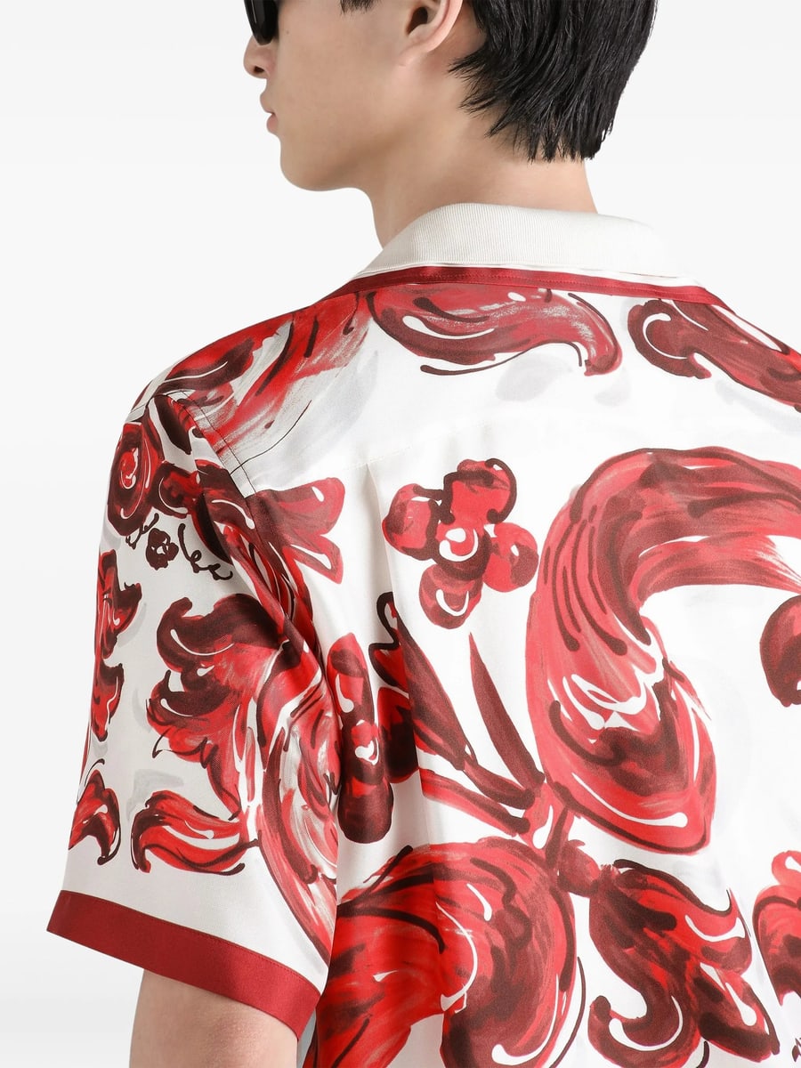 Dolce & Gabbana Dolce & Gabbana  Majolica-print Silk Twill Hawaii Shirt, view 3