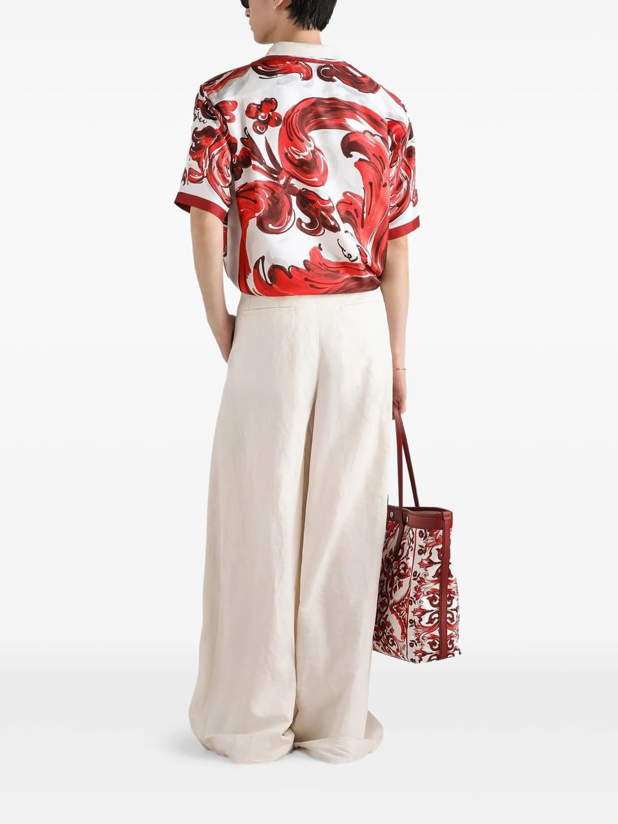 Dolce & Gabbana Dolce & Gabbana  Majolica-print Silk Twill Hawaii Shirt, view 4