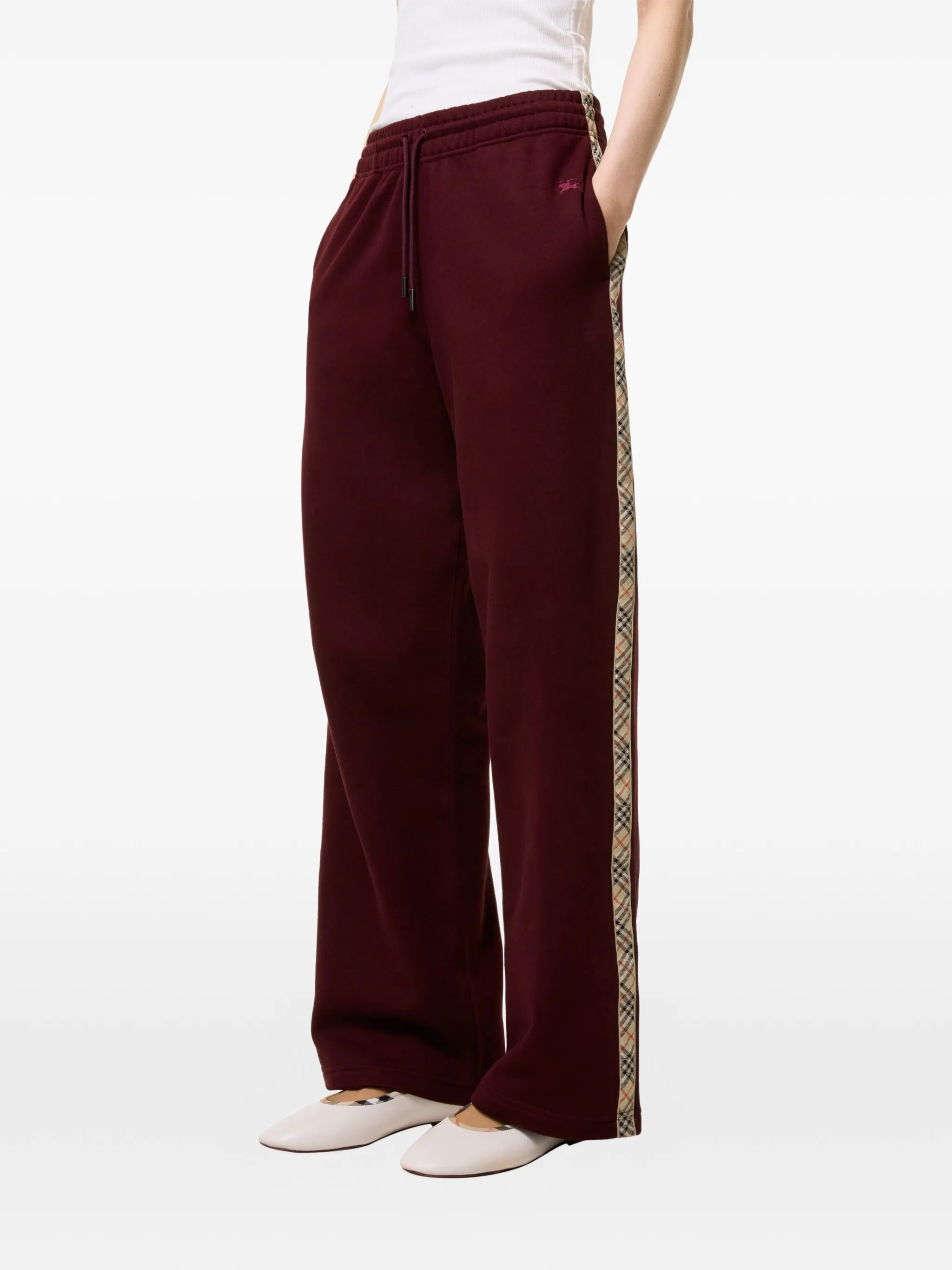 Burberry Burberry Check-trim Cotton Track Pants, view 2