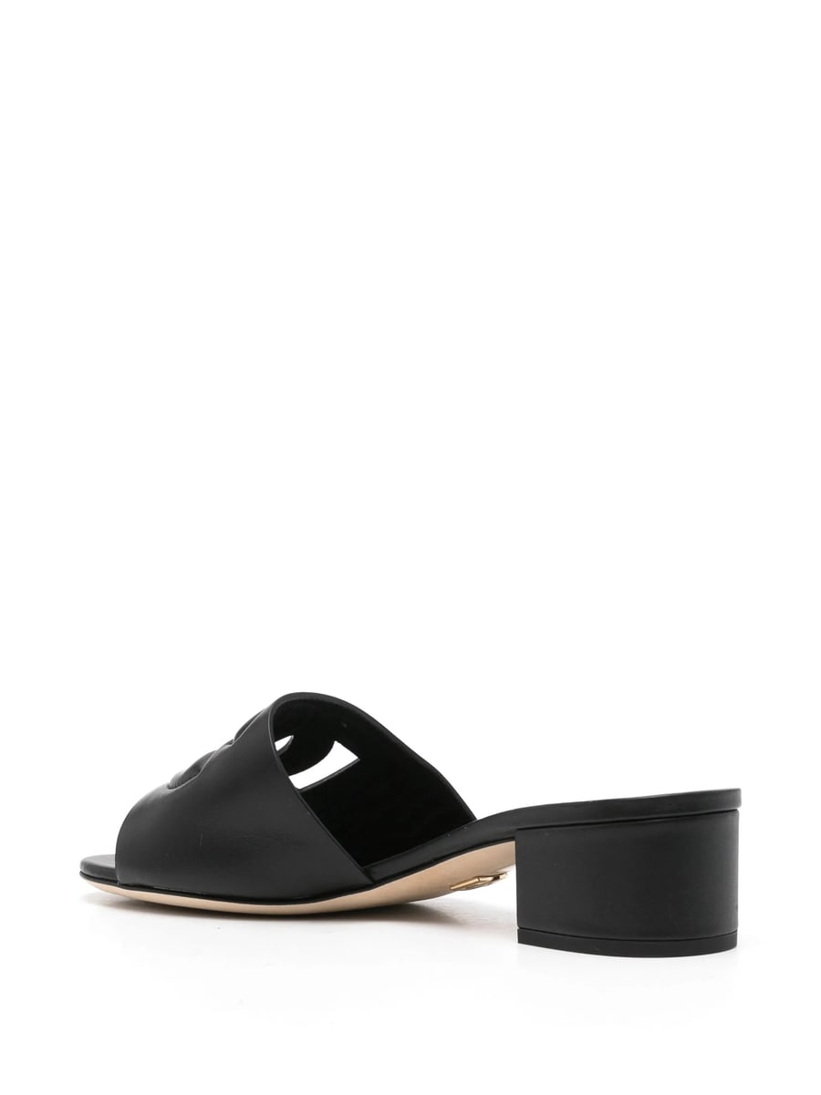 Dolce & Gabbana Dolce & Gabbana Calfskin Slides With DG Logo, view 3