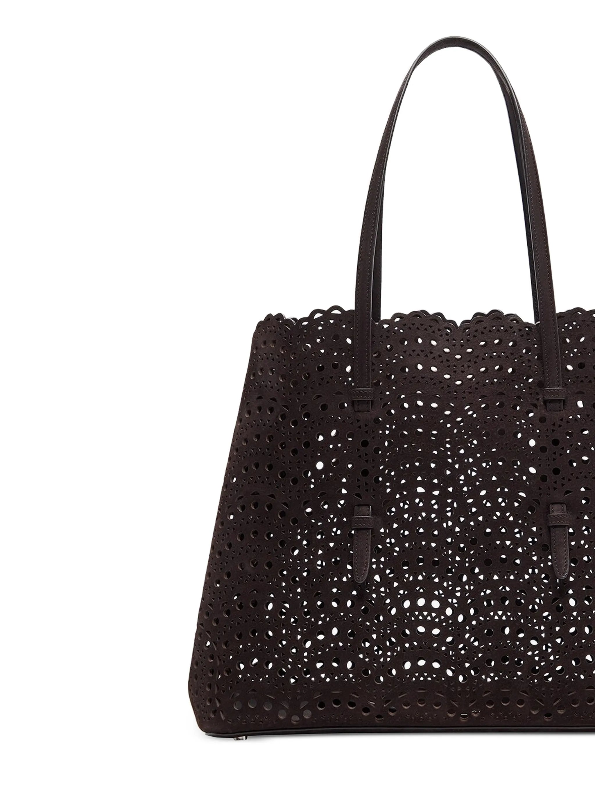Alaïa Alaïa Mina Laser-cut Nubuck Tote Bag, view 2